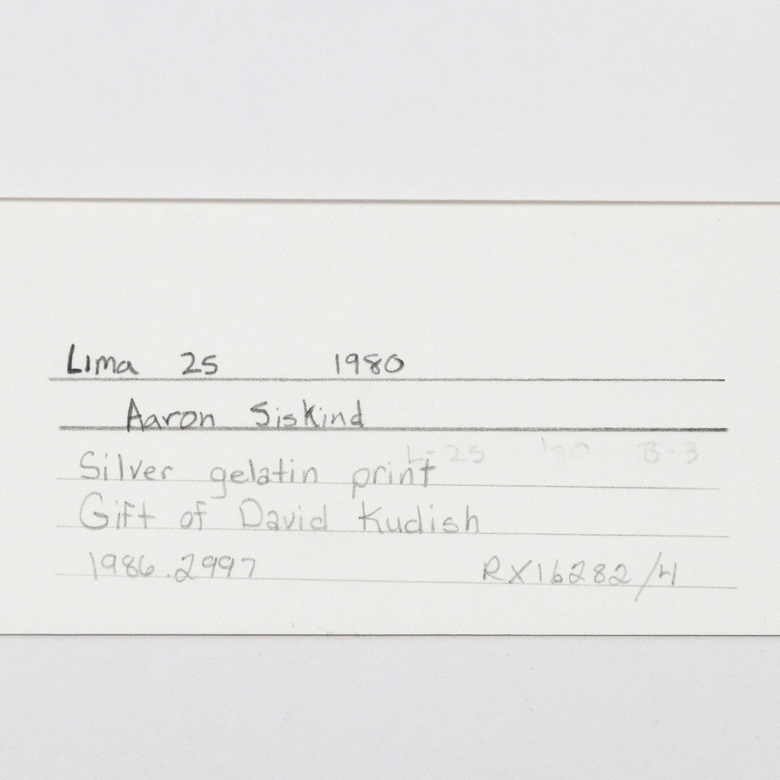 AARON SISKIND "LIMA 25" PHOTO, 1980 - Image 5