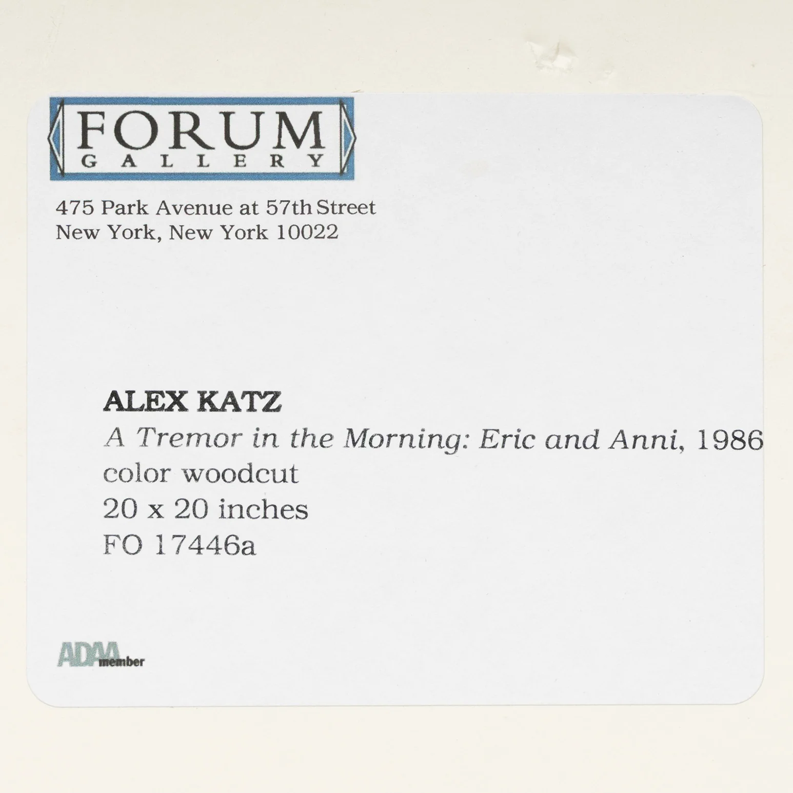 ALEX KATZ "ERIC AND ANNI" WOODCUT, 1986 - Image 13