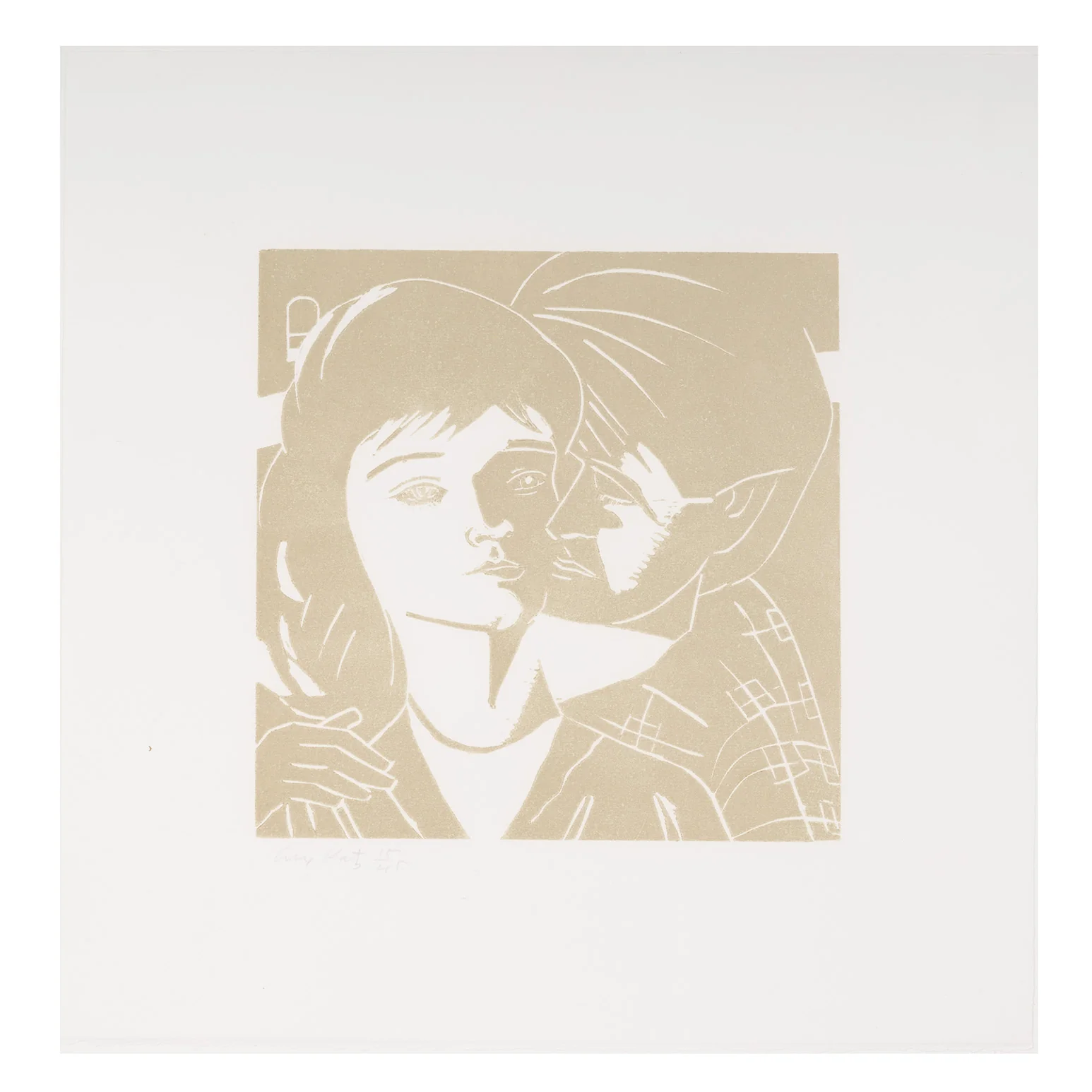 ALEX KATZ "ERIC AND ANNI" WOODCUT, 1986 - Image 3