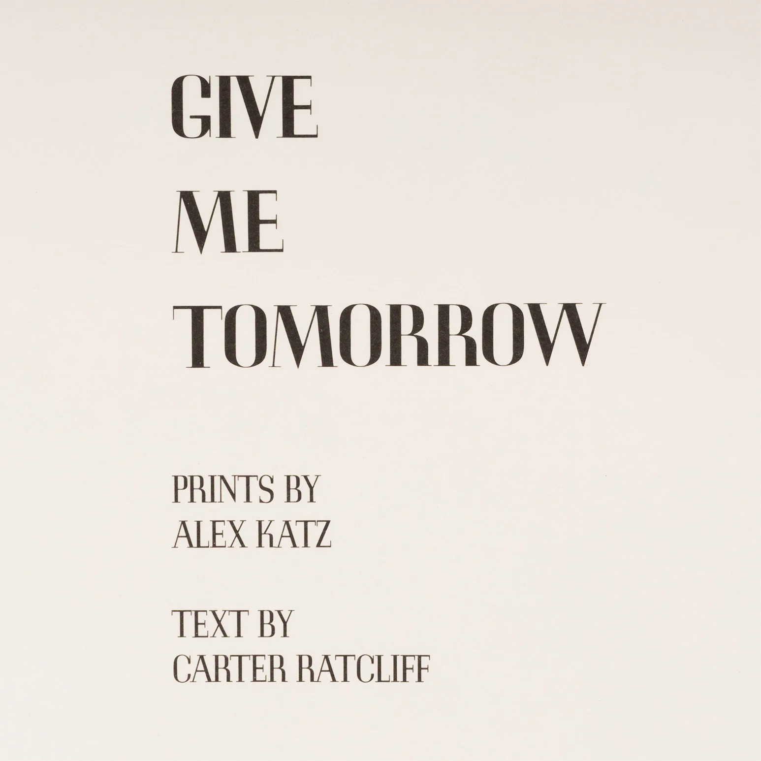 ALEX KATZ "GIVE ME TOMORROW PORTFOLIO" AQUATINT, 1983 - Image 12