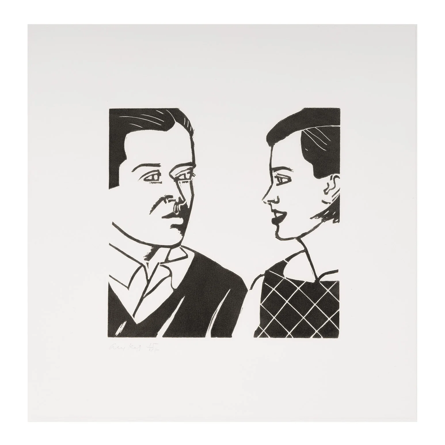 ALEX KATZ "JULIAN AND JESSICA" WOODCUT, 1986 - Image 3