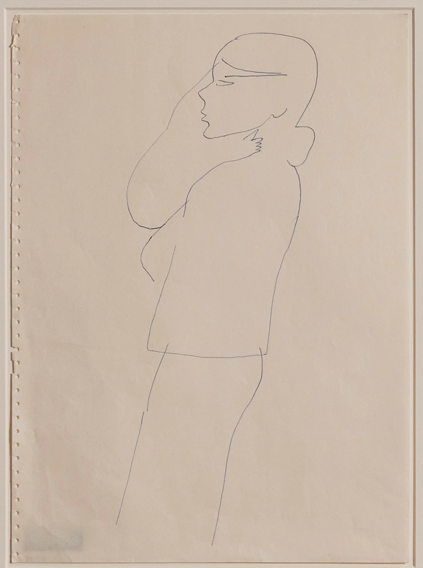 ANDY WARHOL "WOMAN IN BLUE" DRAWING, 1955 - Image 3