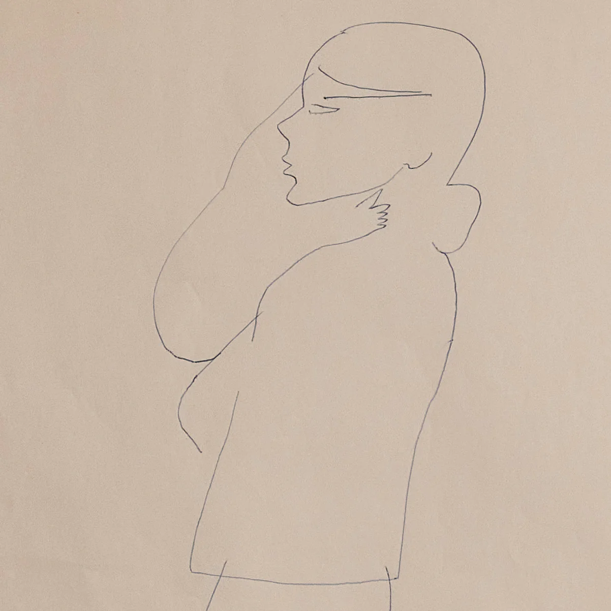 ANDY WARHOL "WOMAN IN BLUE" DRAWING, 1955 - Image 5