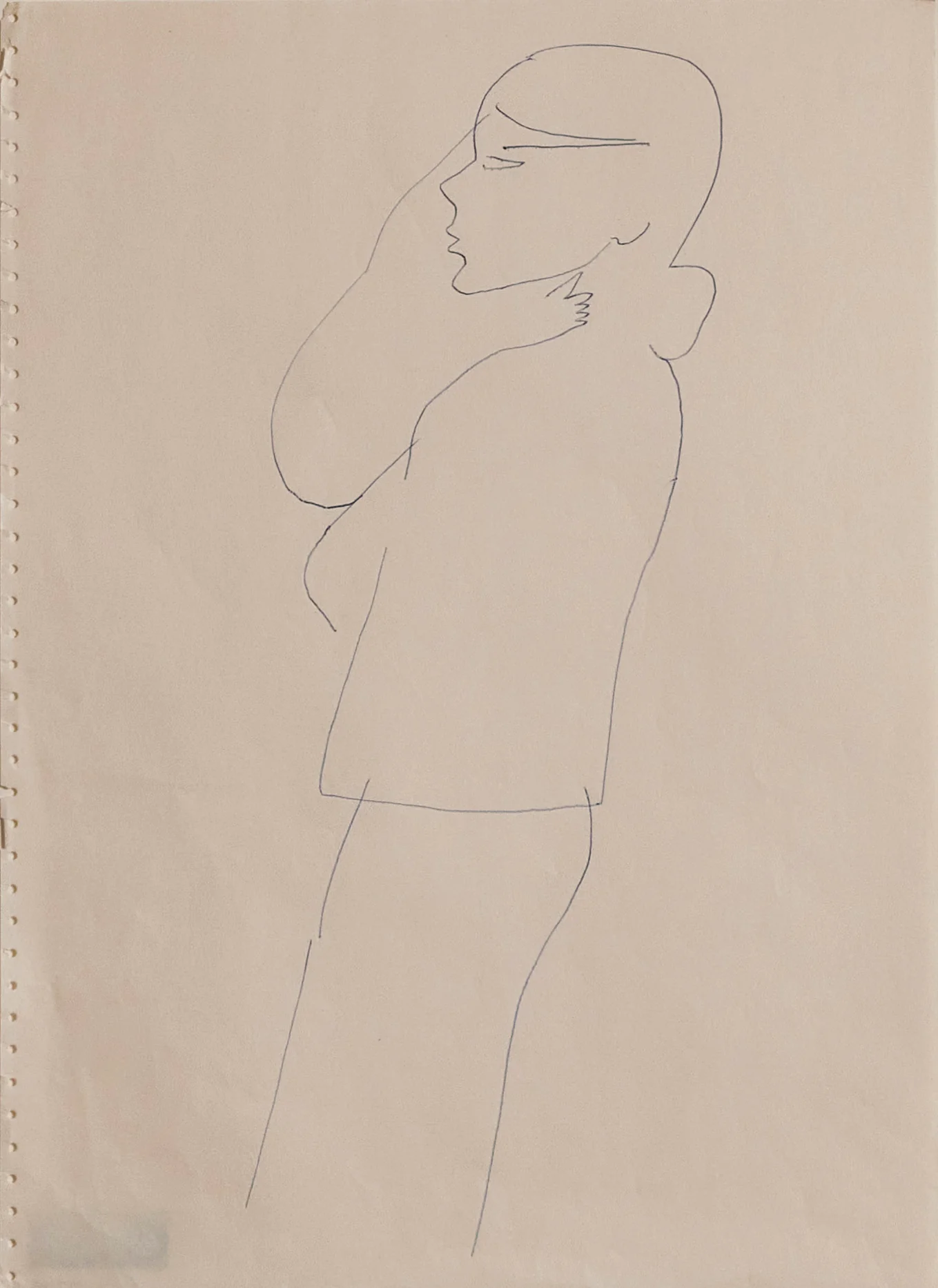ANDY WARHOL "WOMAN IN BLUE" DRAWING, 1955 - Image 8