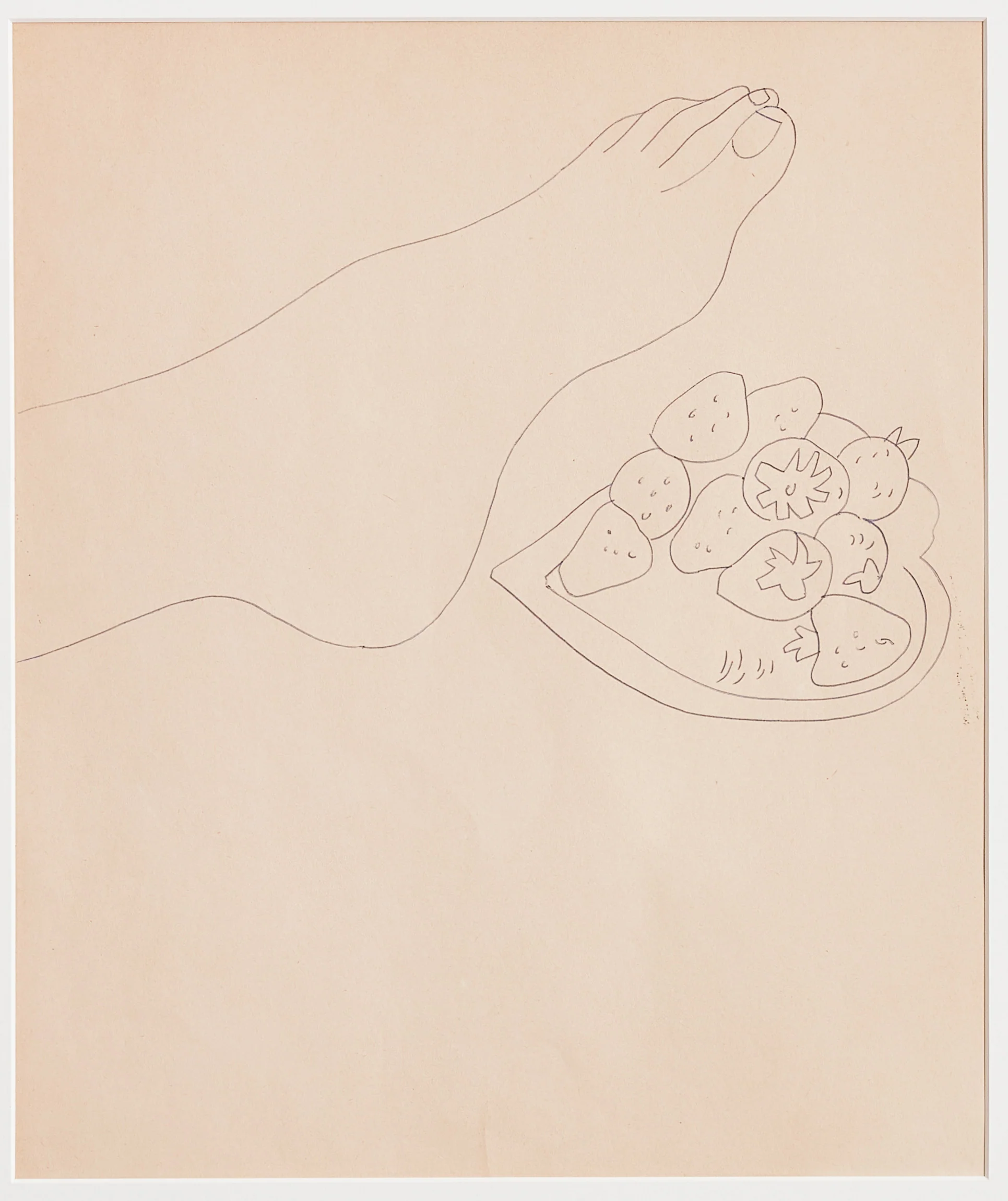 ANDY WARHOL "FOOT WITH STRAWBERRIES" DRAWING, c.1950s - Image 3