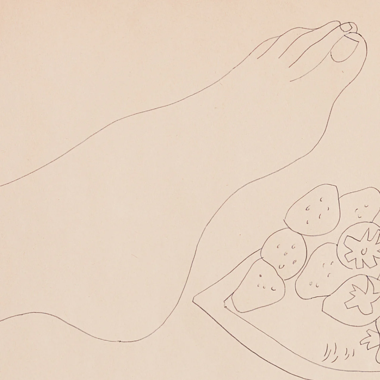 ANDY WARHOL "FOOT WITH STRAWBERRIES" DRAWING, c.1950s - Image 6