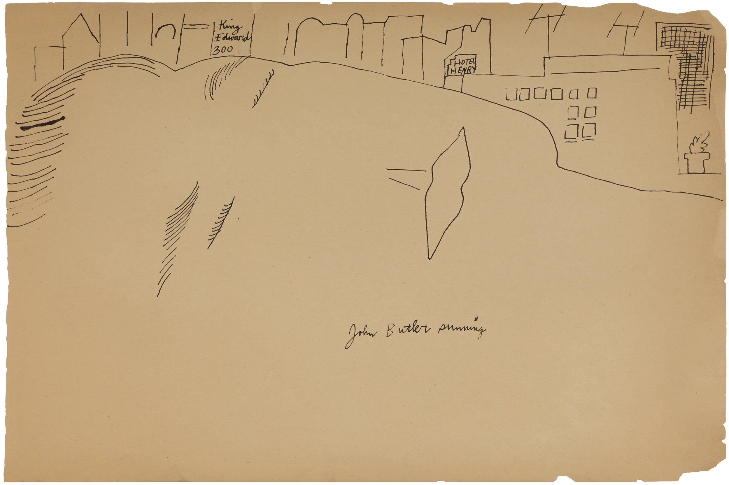 ANDY WARHOL "JOHN BUTLER SUNNING" DRAWING, 1954 - Image 9