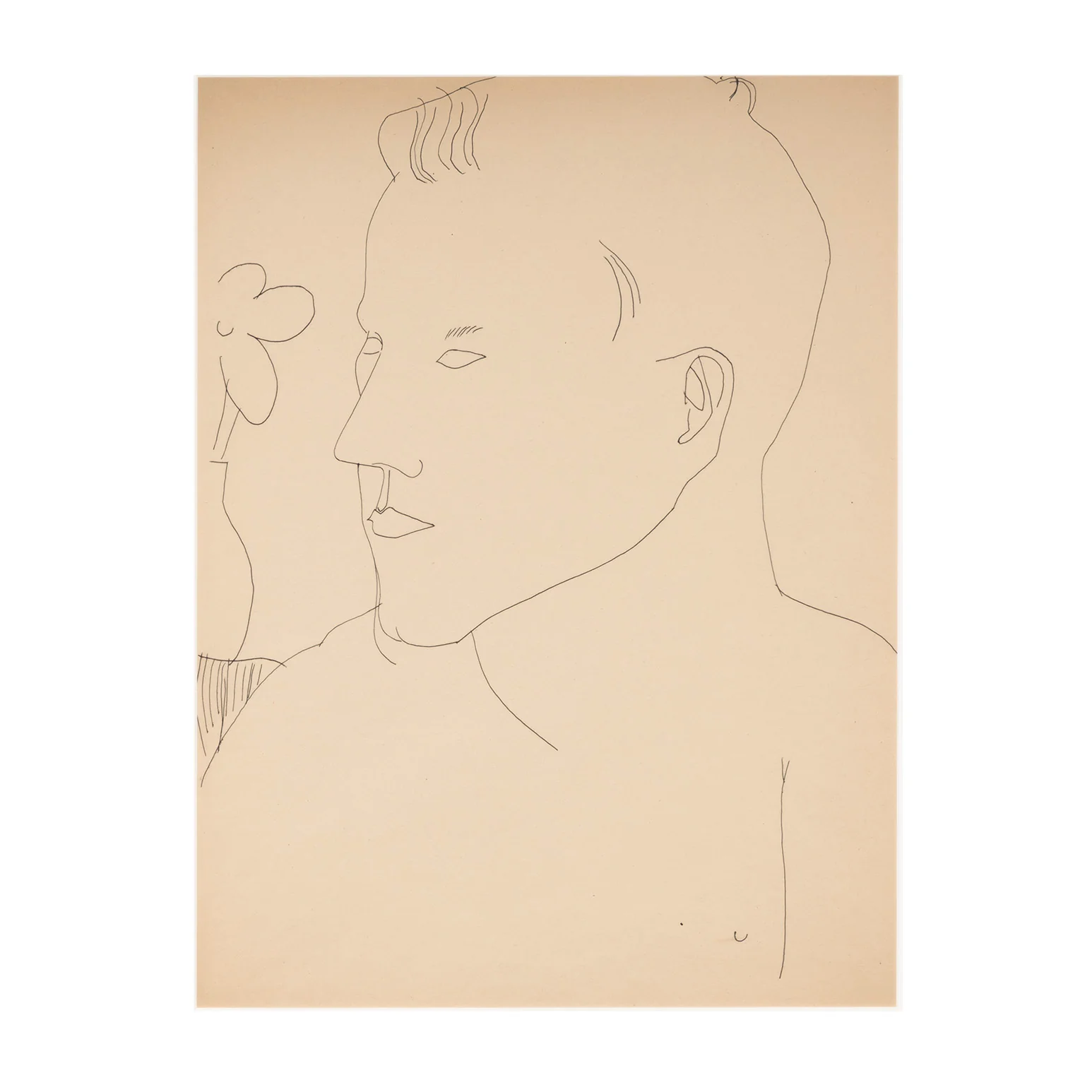 ANDY WARHOL "ALEXANDER WITH FLOWER XL" DRAWING, 1955 - Image 3