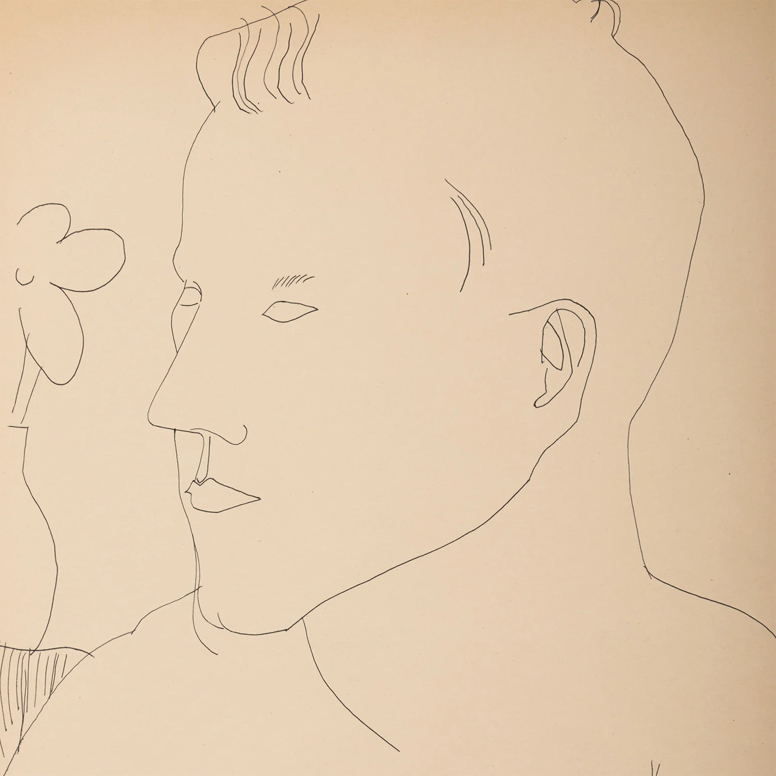 ANDY WARHOL "ALEXANDER WITH FLOWER XL" DRAWING, 1955 - Image 4