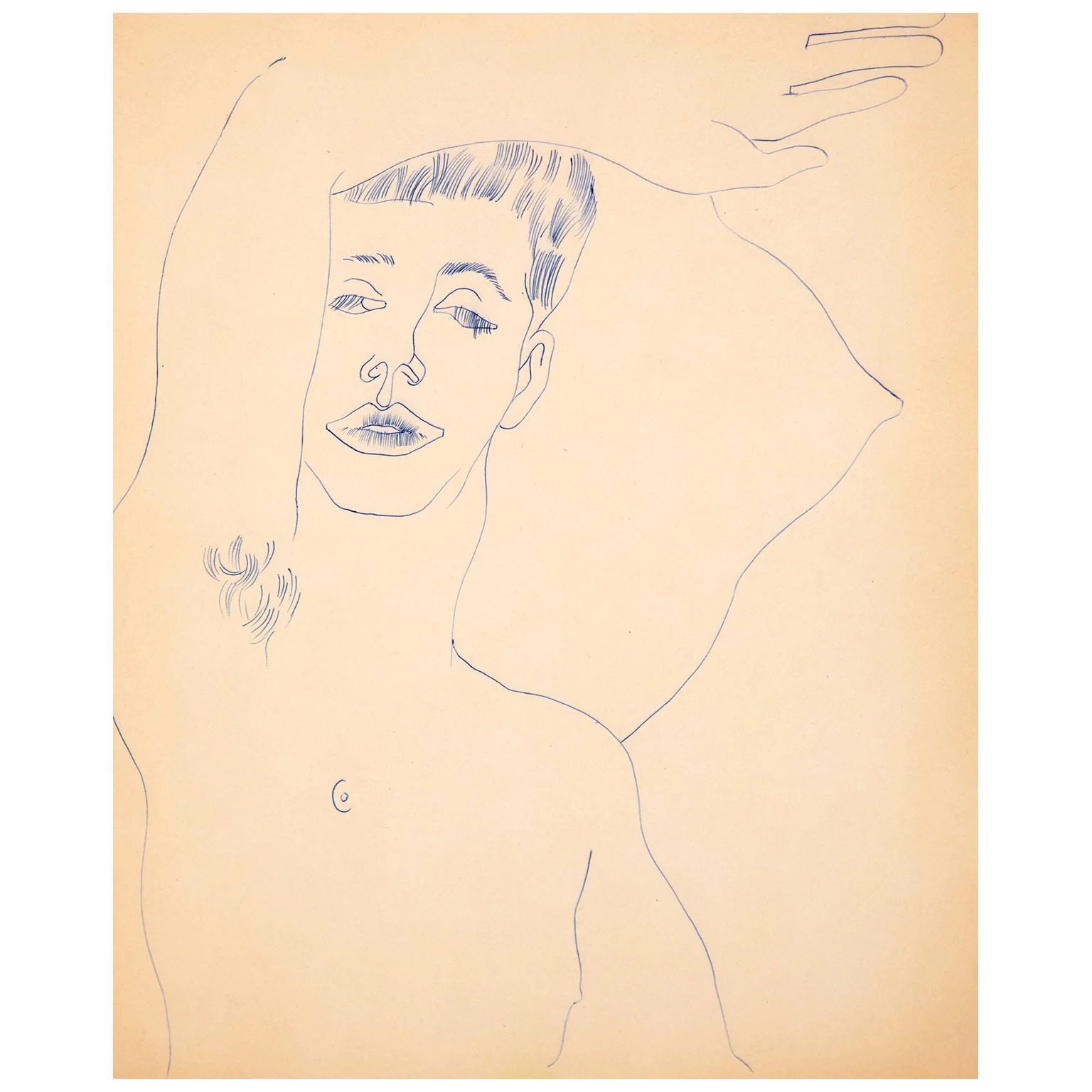 ANDY WARHOL "OVER HEAD" DRAWING, c.1955 - Image 3
