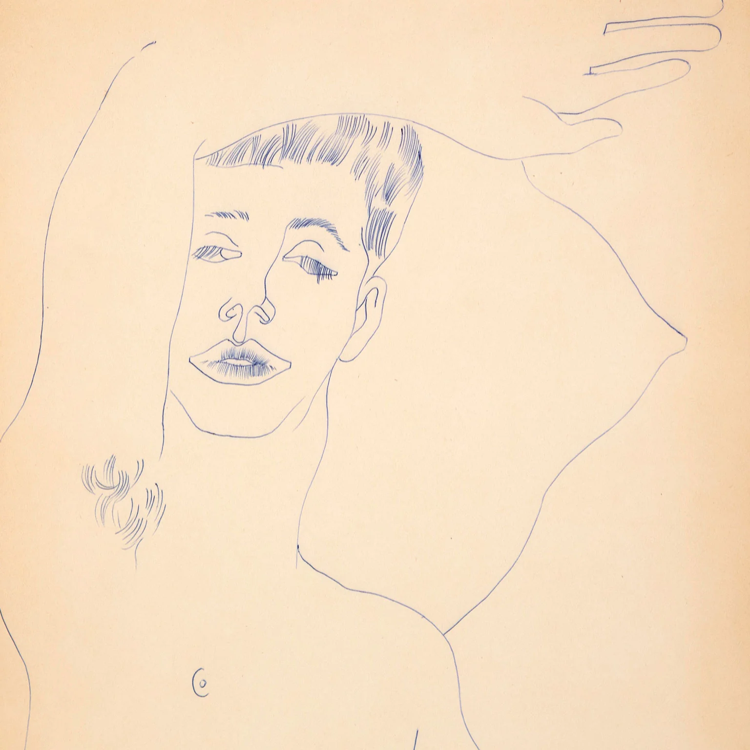 ANDY WARHOL "OVER HEAD" DRAWING, c.1955 - Image 4