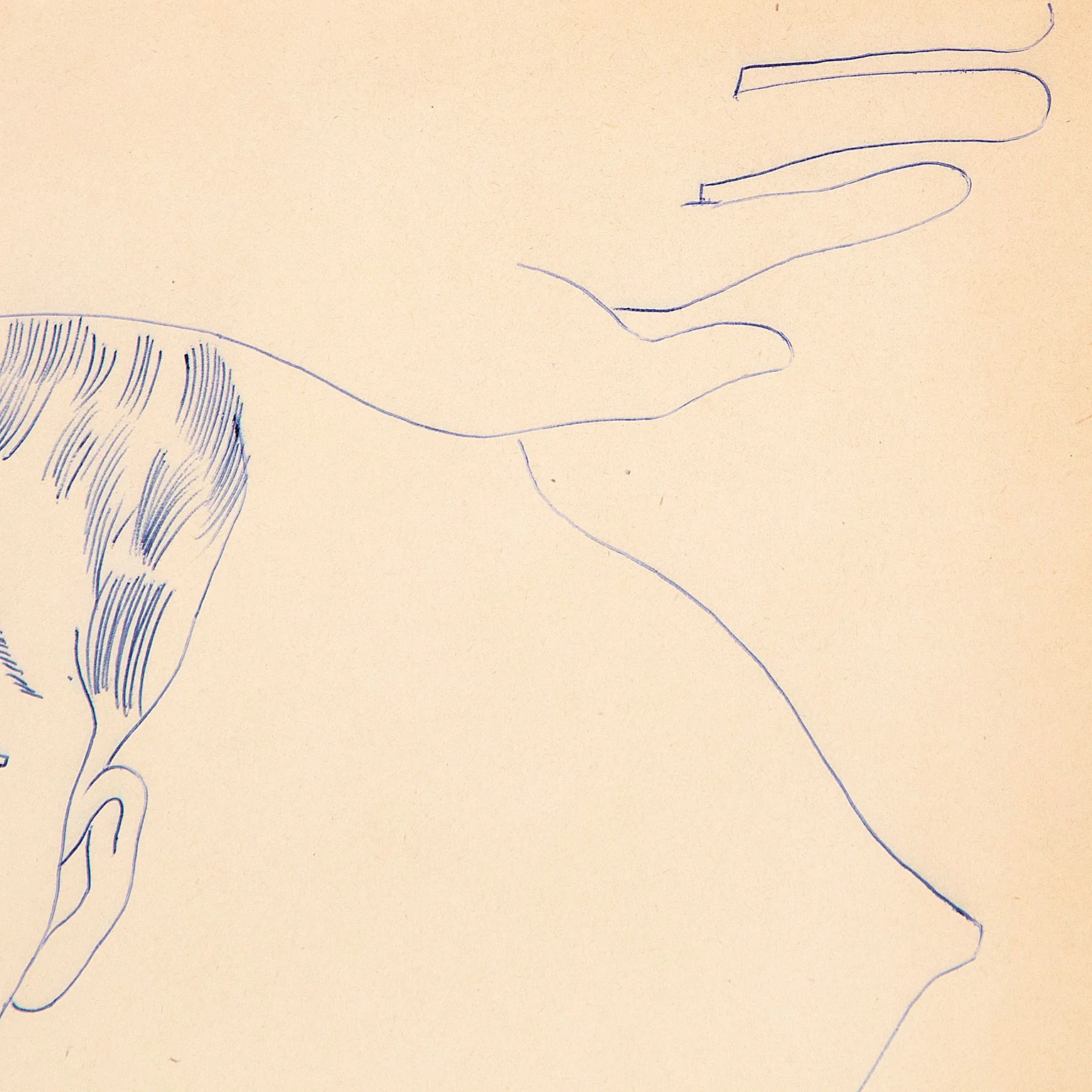 ANDY WARHOL "OVER HEAD" DRAWING, c.1955 - Image 5
