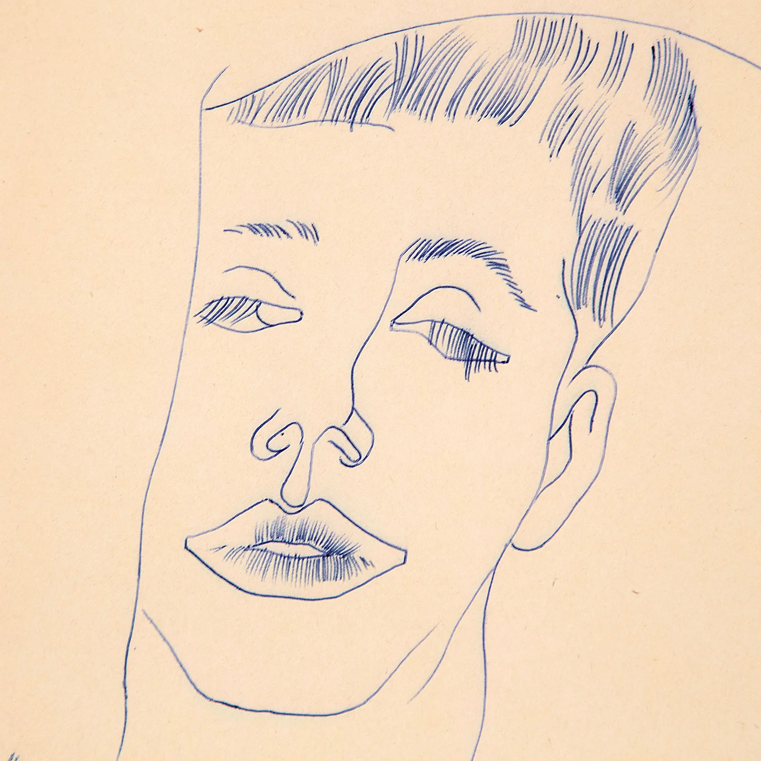 ANDY WARHOL "OVER HEAD" DRAWING, c.1955 - Image 9