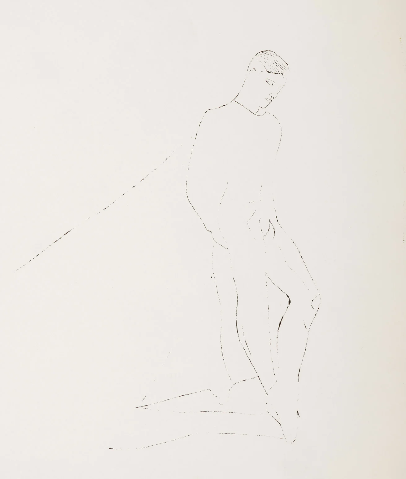 ANDY WARHOL "PORTRAIT OF IGOR YOUSKEVITCH" DRAWING, C. 1955