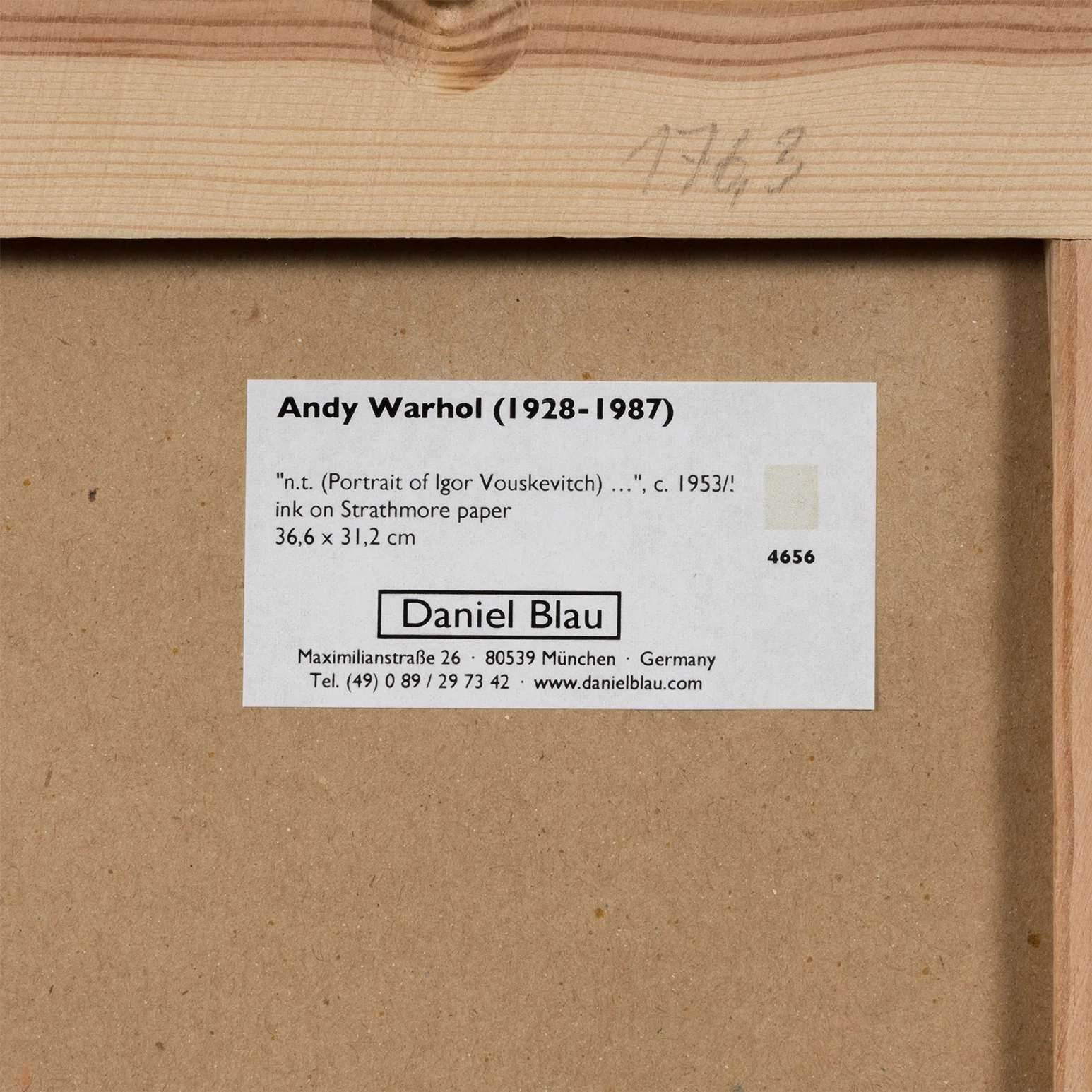 ANDY WARHOL "PORTRAIT OF IGOR YOUSKEVITCH" DRAWING, C. 1955 - Image 13