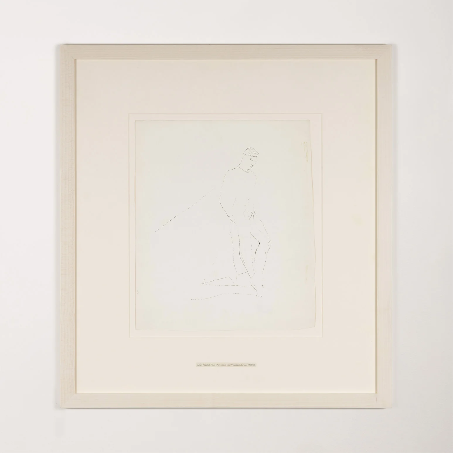 ANDY WARHOL "PORTRAIT OF IGOR YOUSKEVITCH" DRAWING, C. 1955 - Image 2