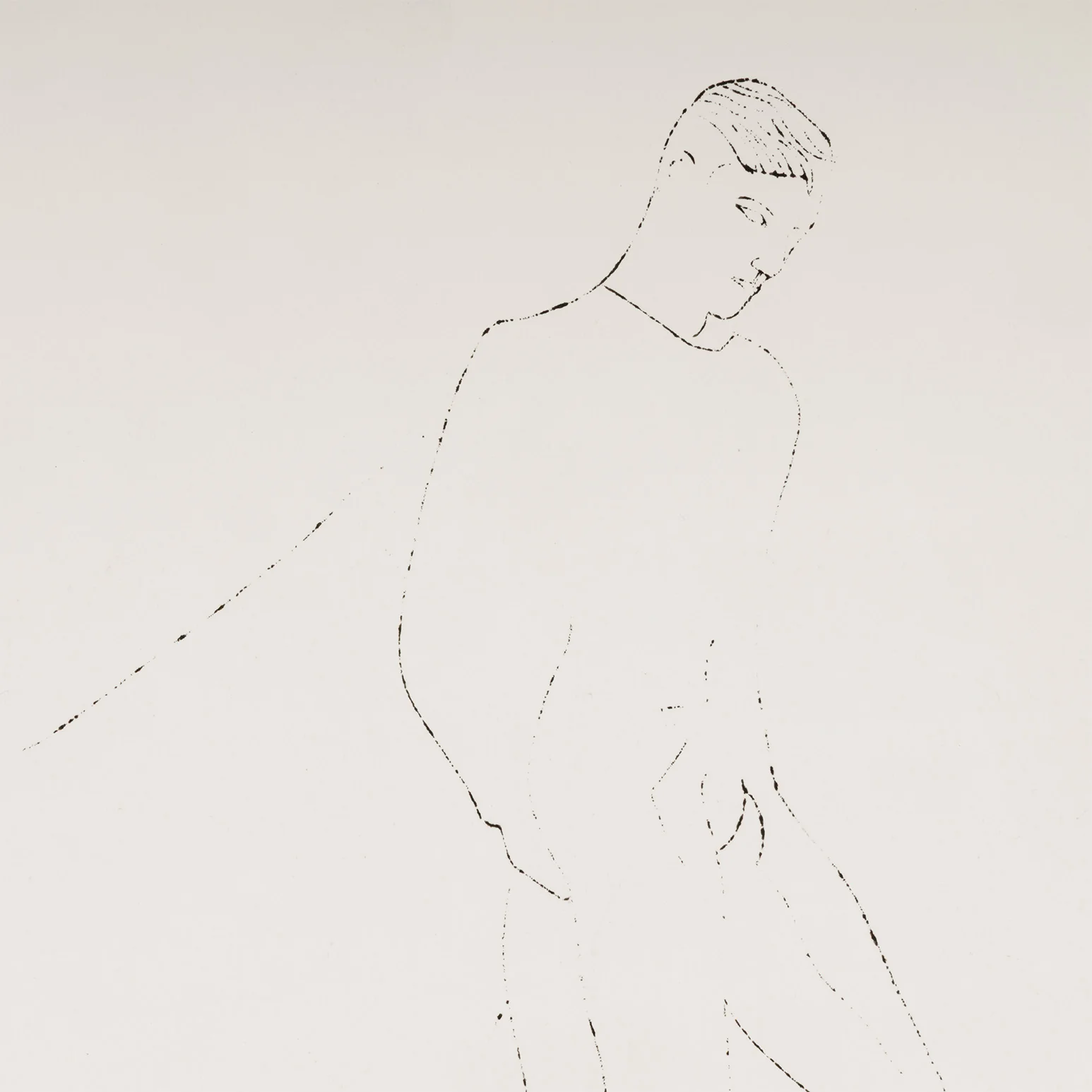 ANDY WARHOL "PORTRAIT OF IGOR YOUSKEVITCH" DRAWING, C. 1955 - Image 4
