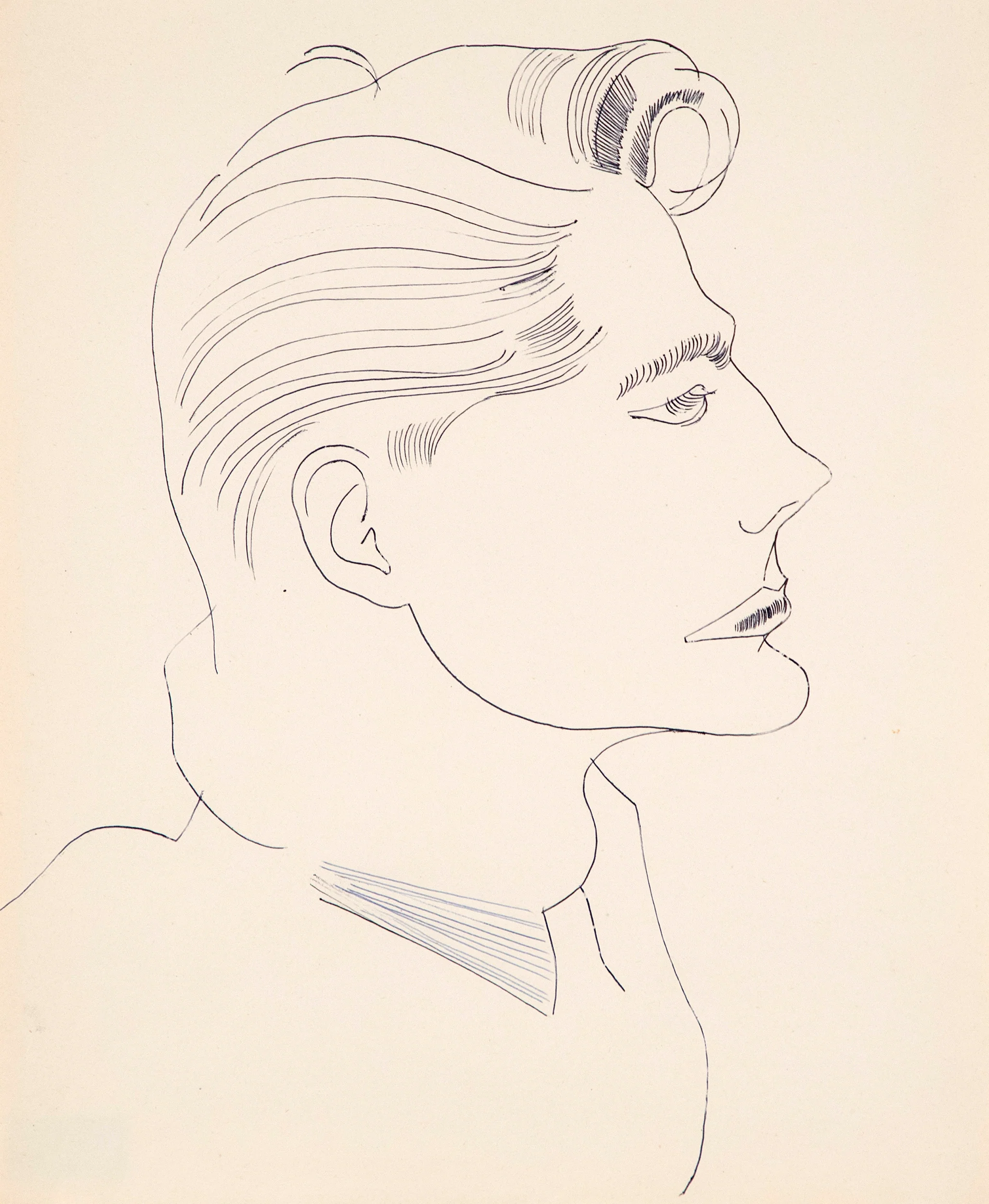 ANDY WARHOL "PROFILE OF A MAN (TONY)" DRAWING, 1950s - Image 12