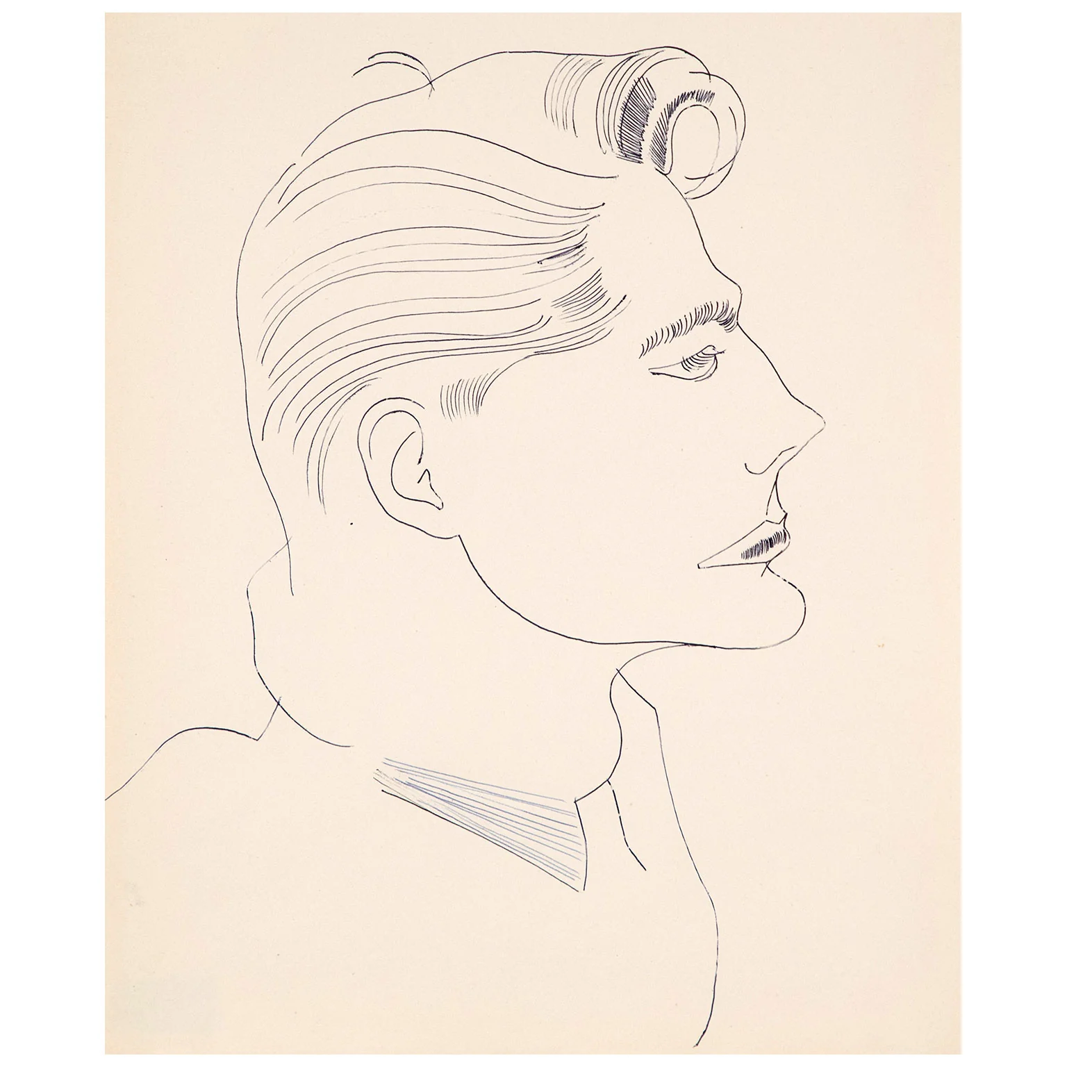 ANDY WARHOL "PROFILE OF A MAN (TONY)" DRAWING, 1950s - Image 3