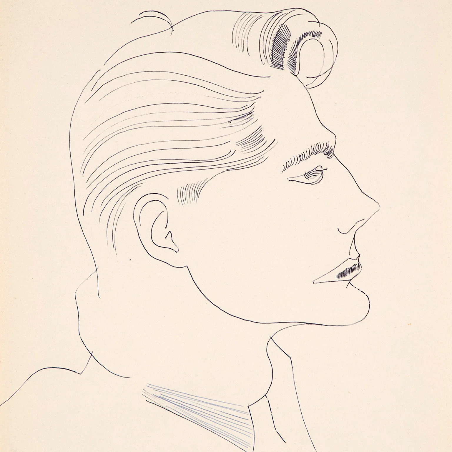 ANDY WARHOL "PROFILE OF A MAN (TONY)" DRAWING, 1950s - Image 4