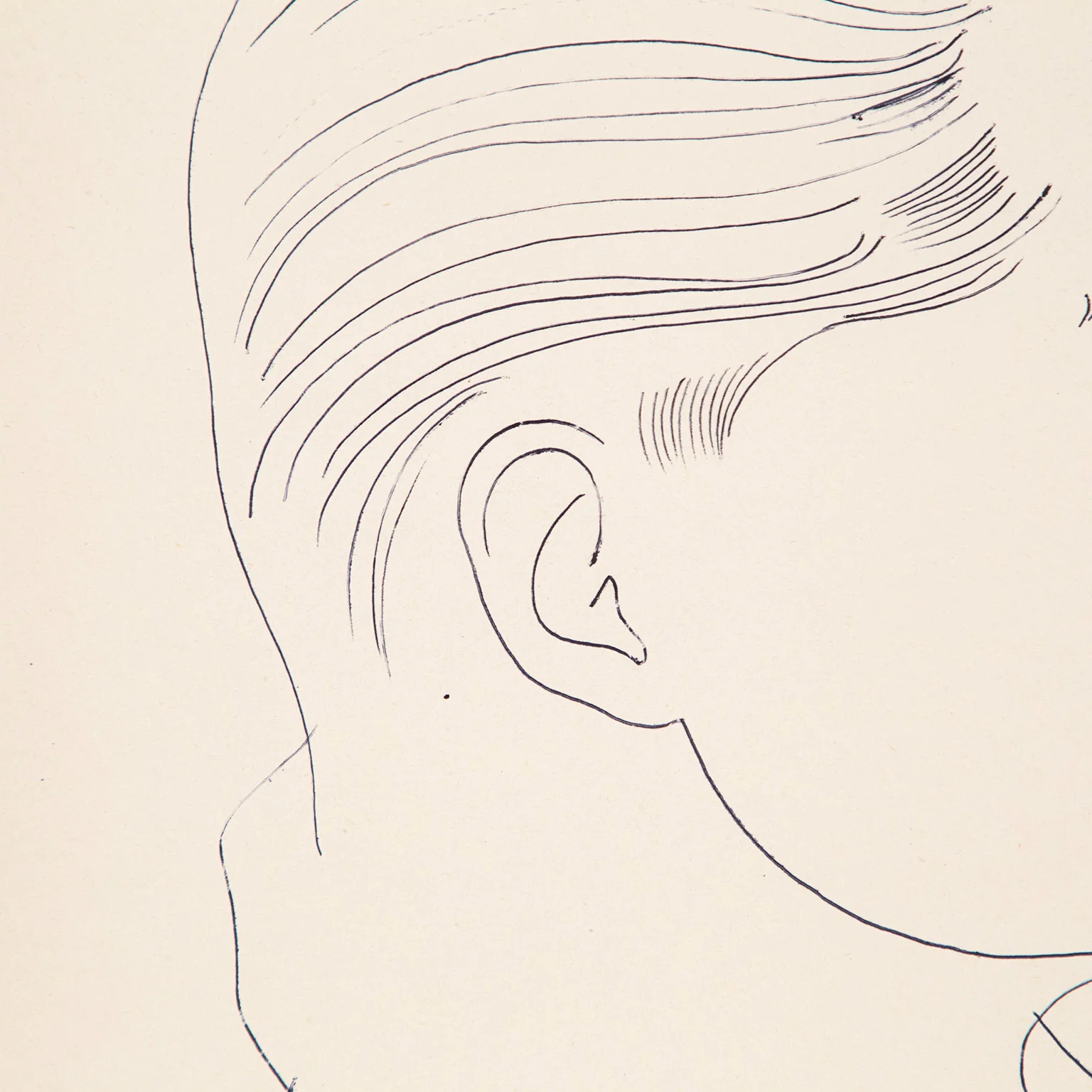 ANDY WARHOL "PROFILE OF A MAN (TONY)" DRAWING, 1950s - Image 8