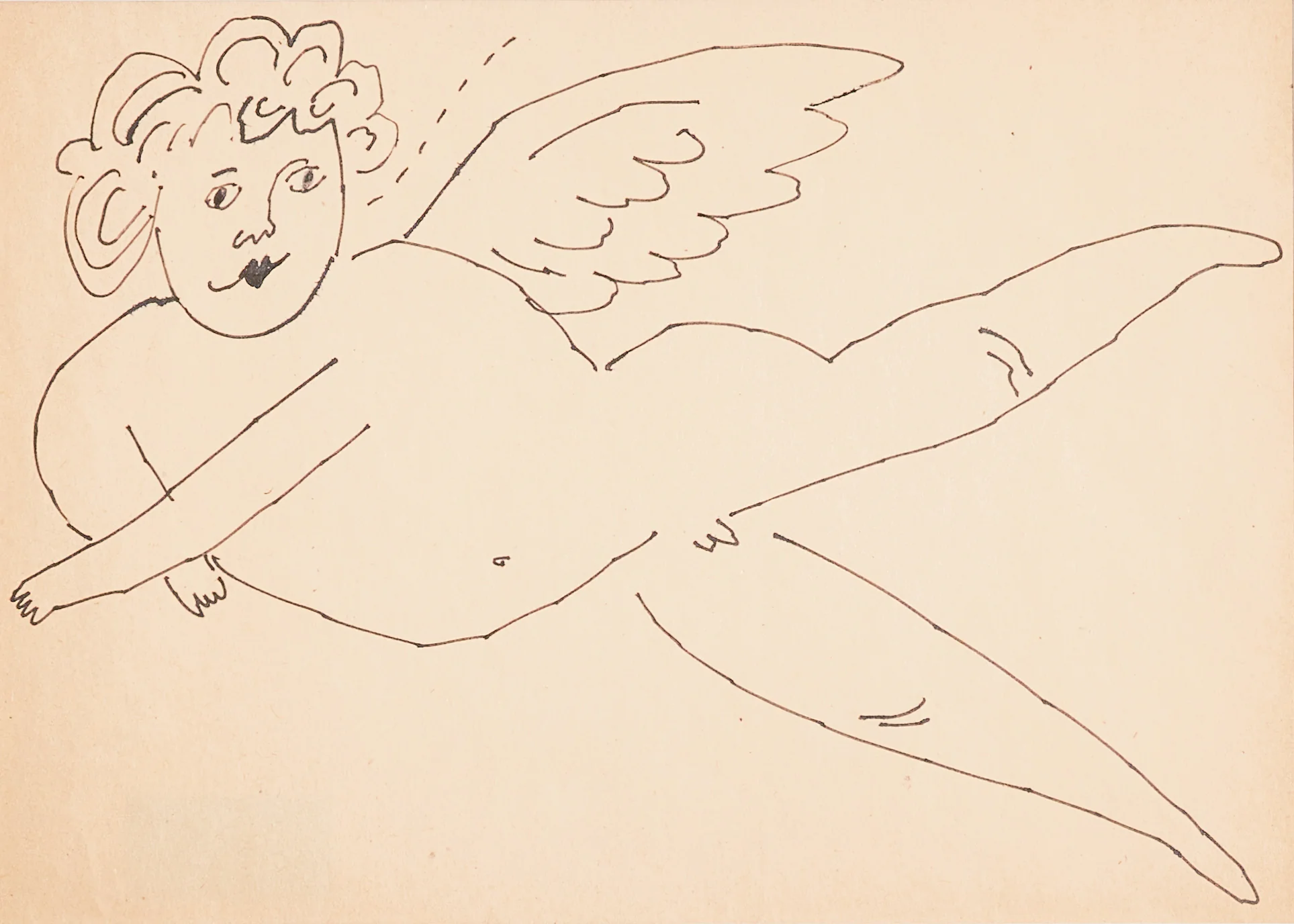 ANDY WARHOL "WINGED PUTTI" DRAWING, 1955 - Image 9