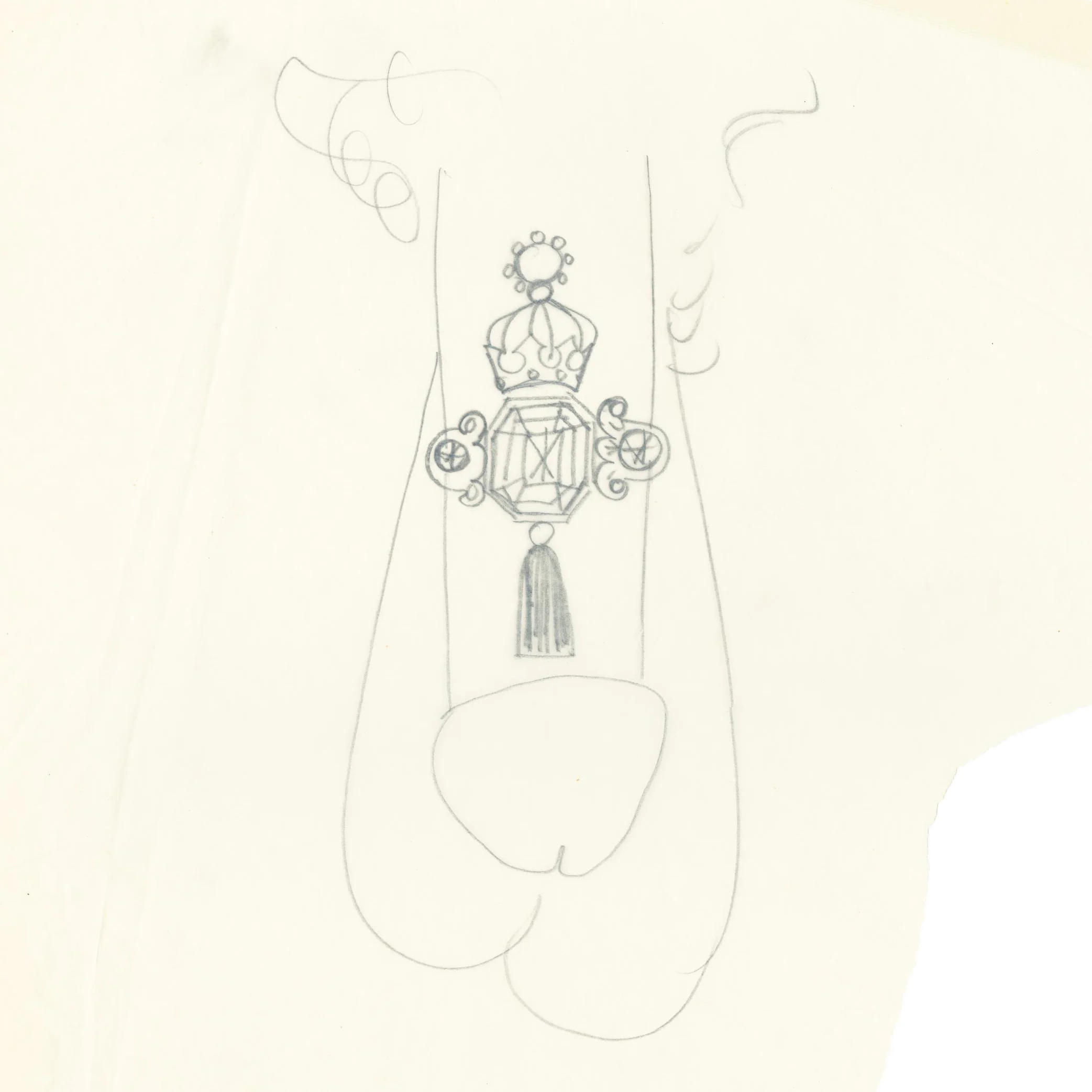 ANDY WARHOL "THE CROWN JEWELS" DRAWING, 1956 - Image 4