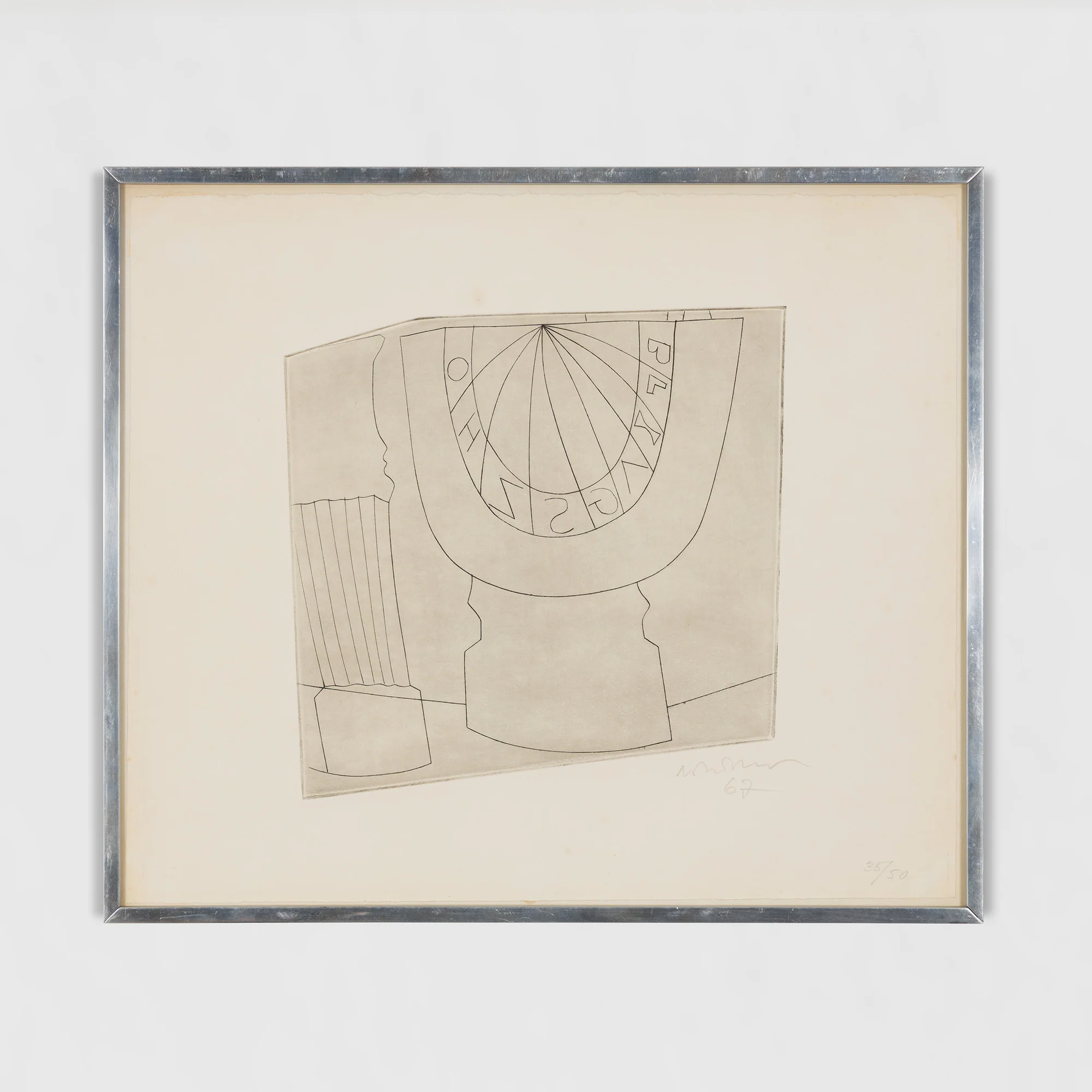 BEN NICHOLSON "TURKISH SUNDIAL AND COLUMN" ETCHING, 1967 - Image 2