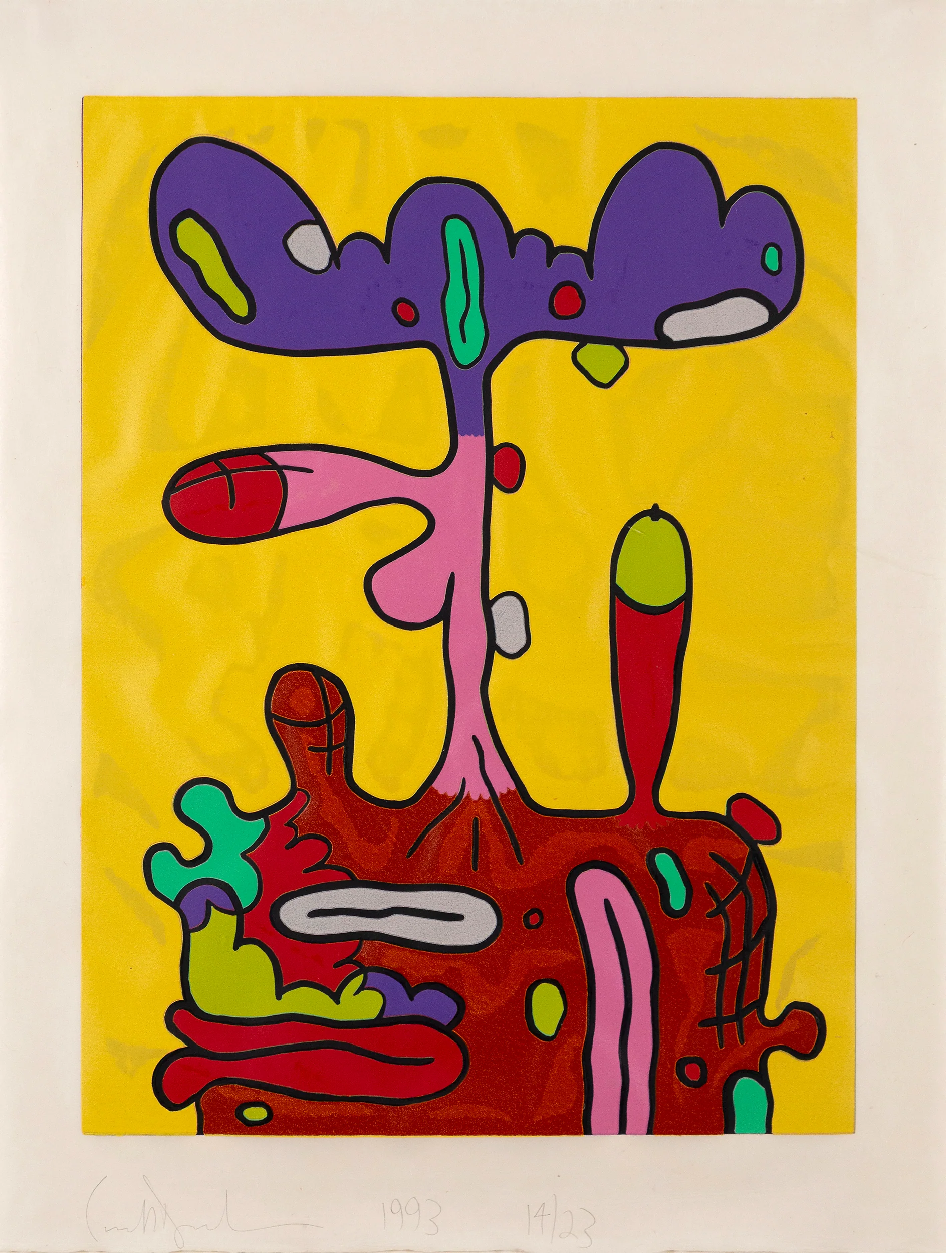 CARROLL DUNHAM "NINE COLOR REDUCTION" LINOLEUM CUT, 1993 - Image 12