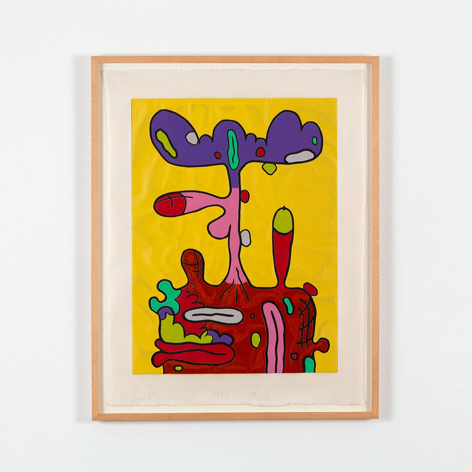 CARROLL DUNHAM "NINE COLOR REDUCTION" LINOLEUM CUT, 1993 - Image 2