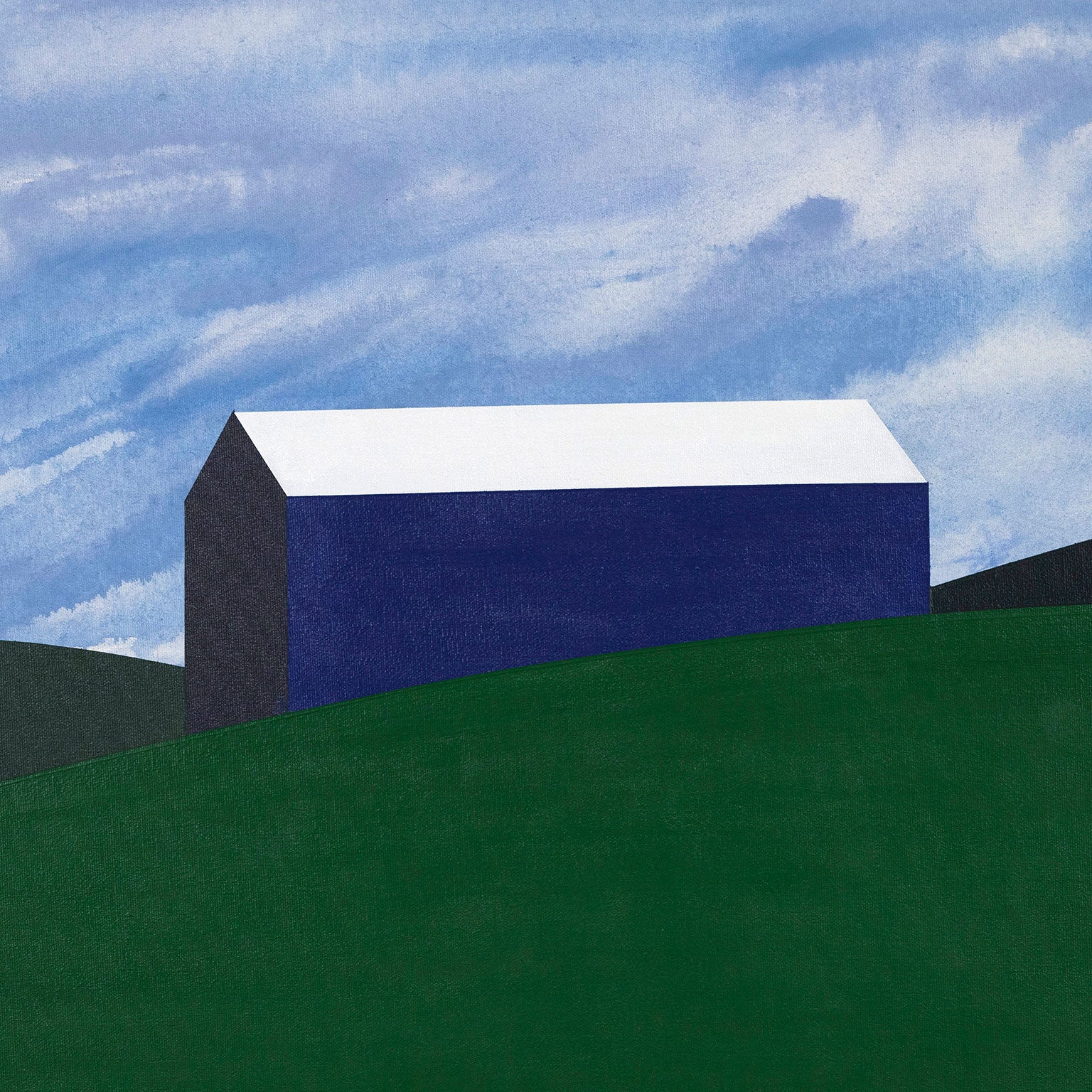 CHARLES PACHTER "BLUE BARN" PAINTING, 2018 - Image 10