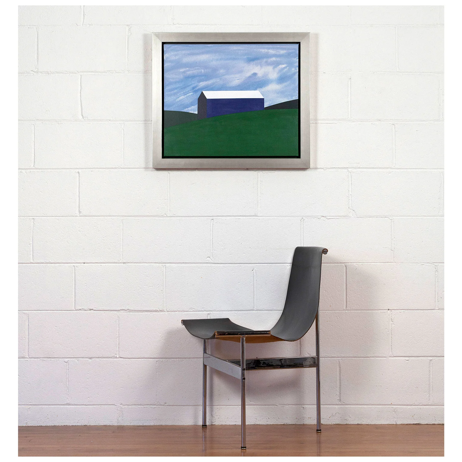 CHARLES PACHTER "BLUE BARN" PAINTING, 2018 - Image 11