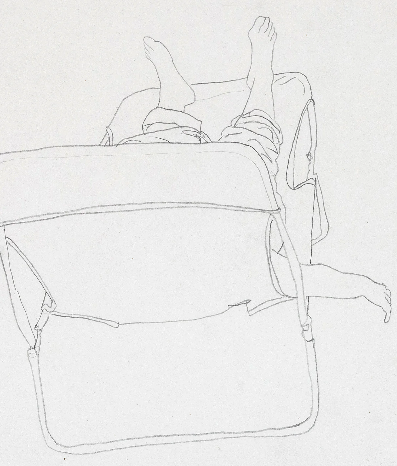 CHARLES PACHTER "CHAISE CHILL" DRAWING, 1983