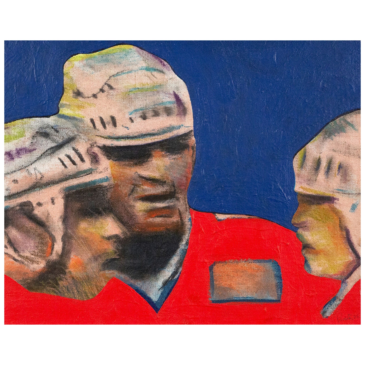 CHARLES PACHTER "HOCKEY KNIGHTS" PAINTING, 1986 - Image 3