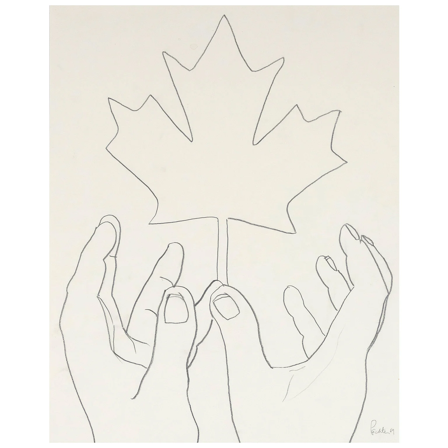 CHARLES PACHTER "LEAF" DRAWING, 1989 - Image 10