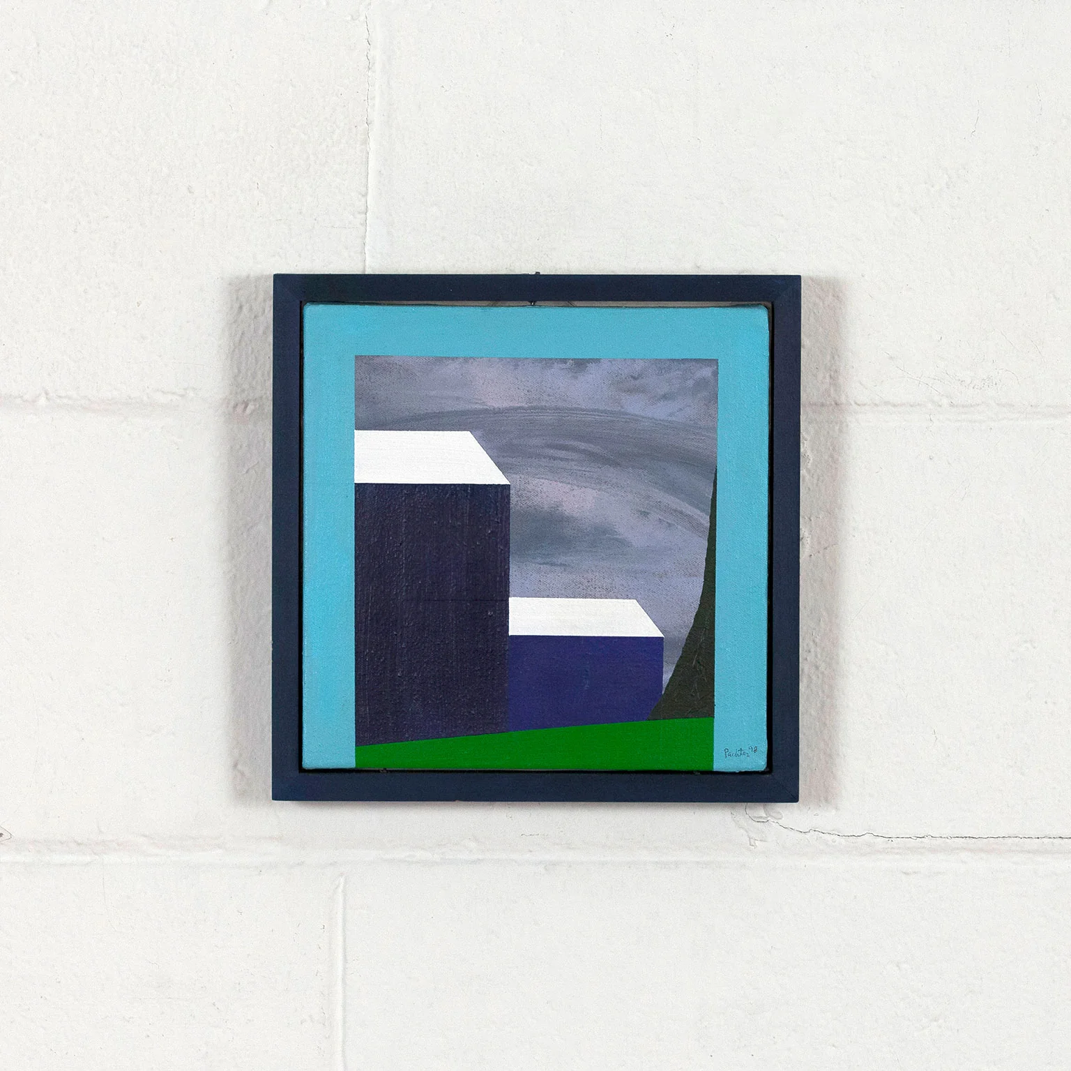 CHARLES PACHTER "MINI BLUE BARN" PAINTING, 1998 - Image 12