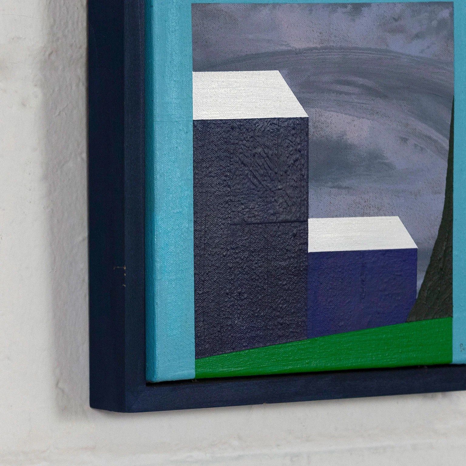 CHARLES PACHTER "MINI BLUE BARN" PAINTING, 1998 - Image 5