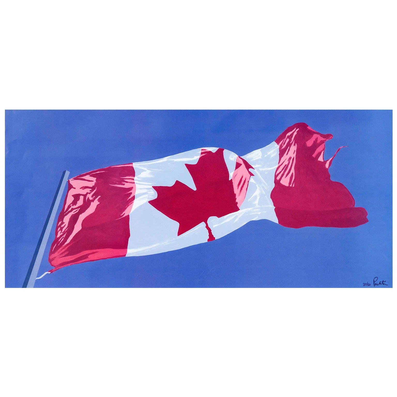 CHARLES PACHTER "PAINTED FLAG: HORIZONTAL BLUE" 1981 - Image 3