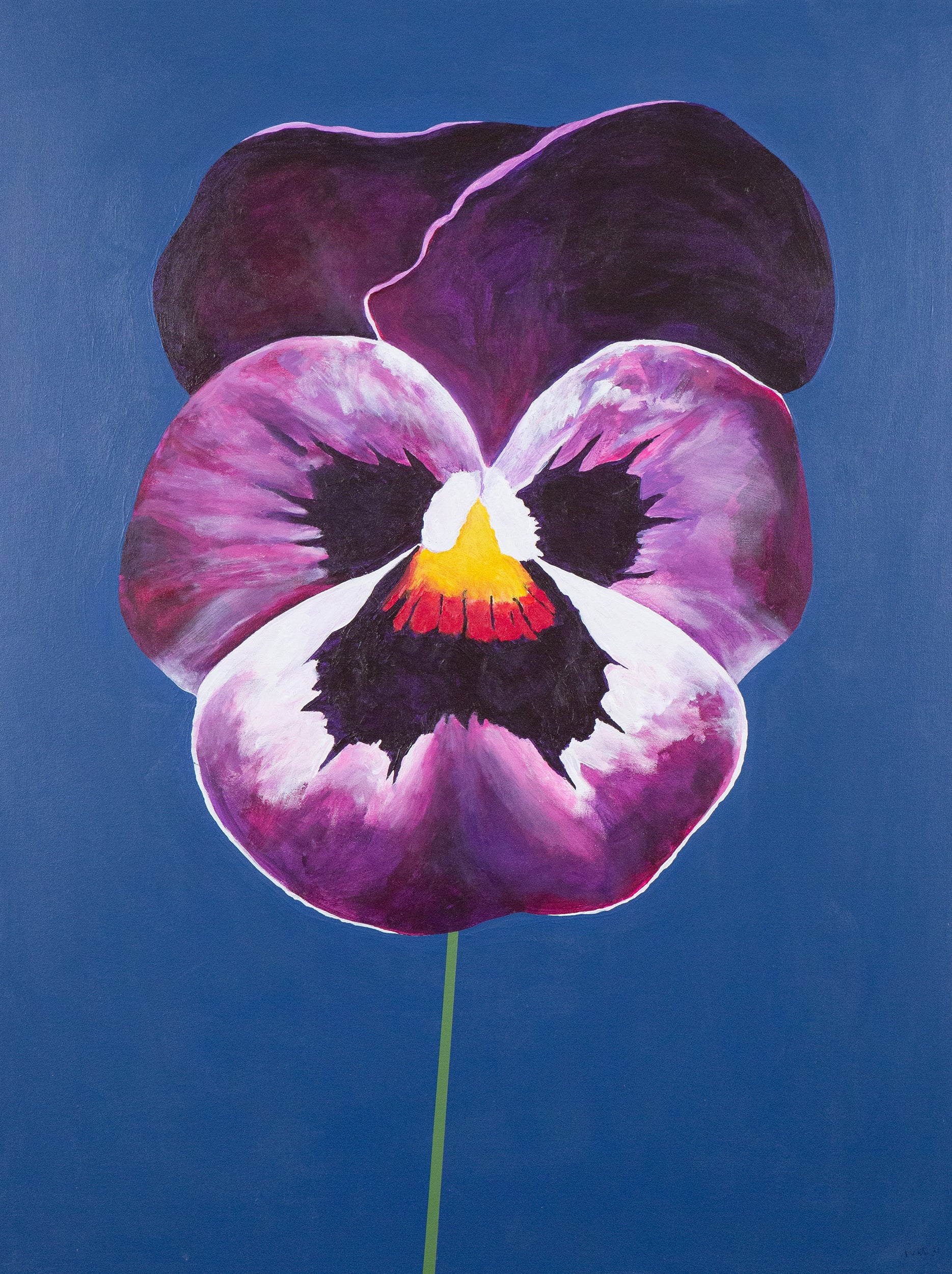 CHARLES PACHTER "PURPLE PANSY" ACRYLIC ON CANVAS, 2021 - Image 11