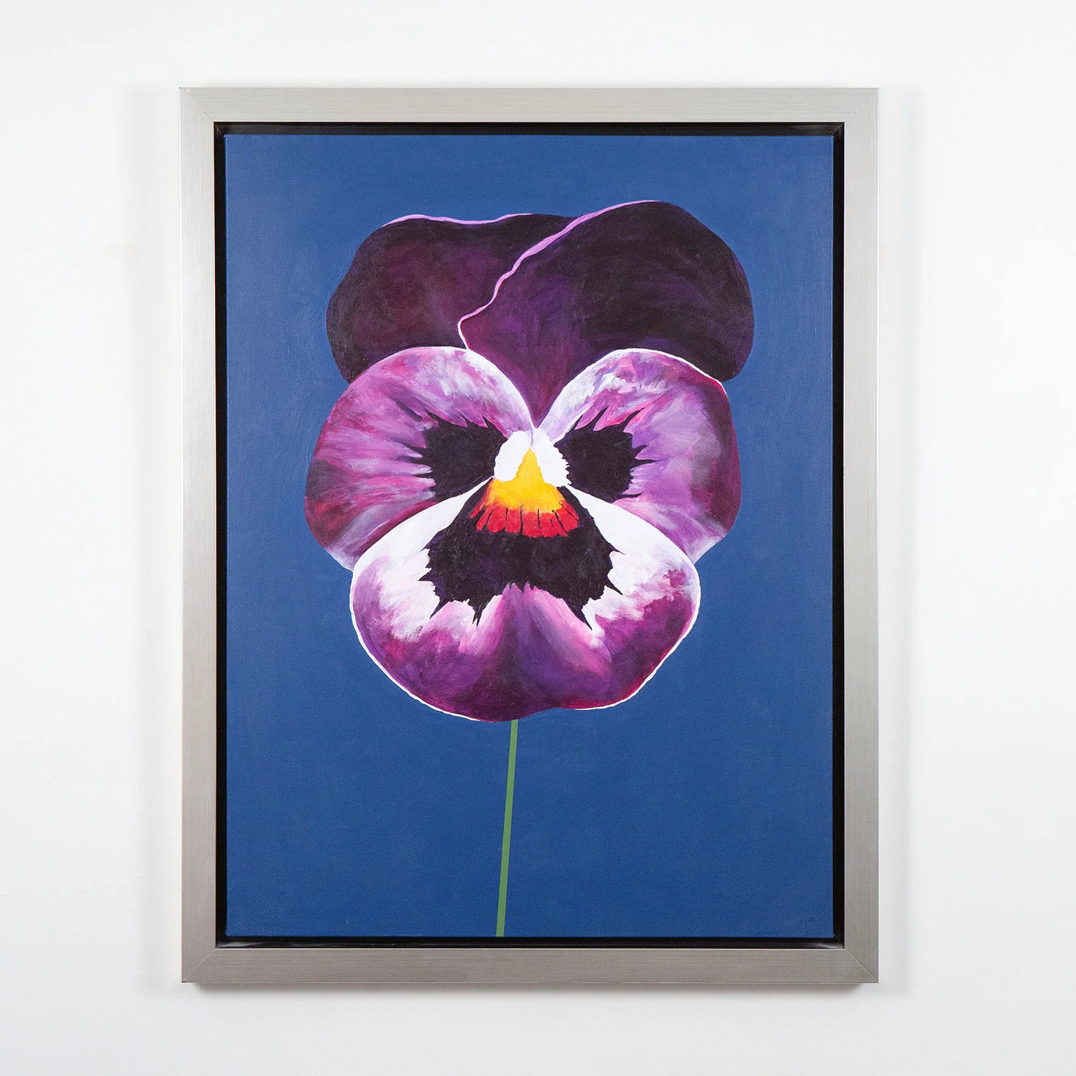 CHARLES PACHTER "PURPLE PANSY" ACRYLIC ON CANVAS, 2021 - Image 2