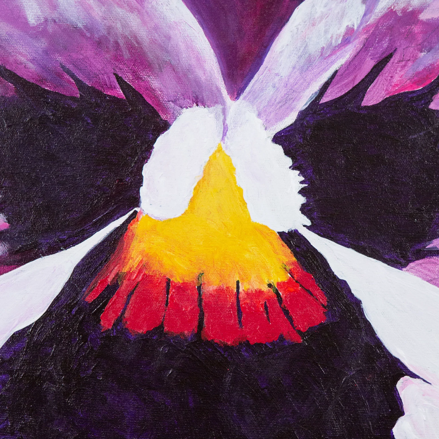 CHARLES PACHTER "PURPLE PANSY" ACRYLIC ON CANVAS, 2021 - Image 6