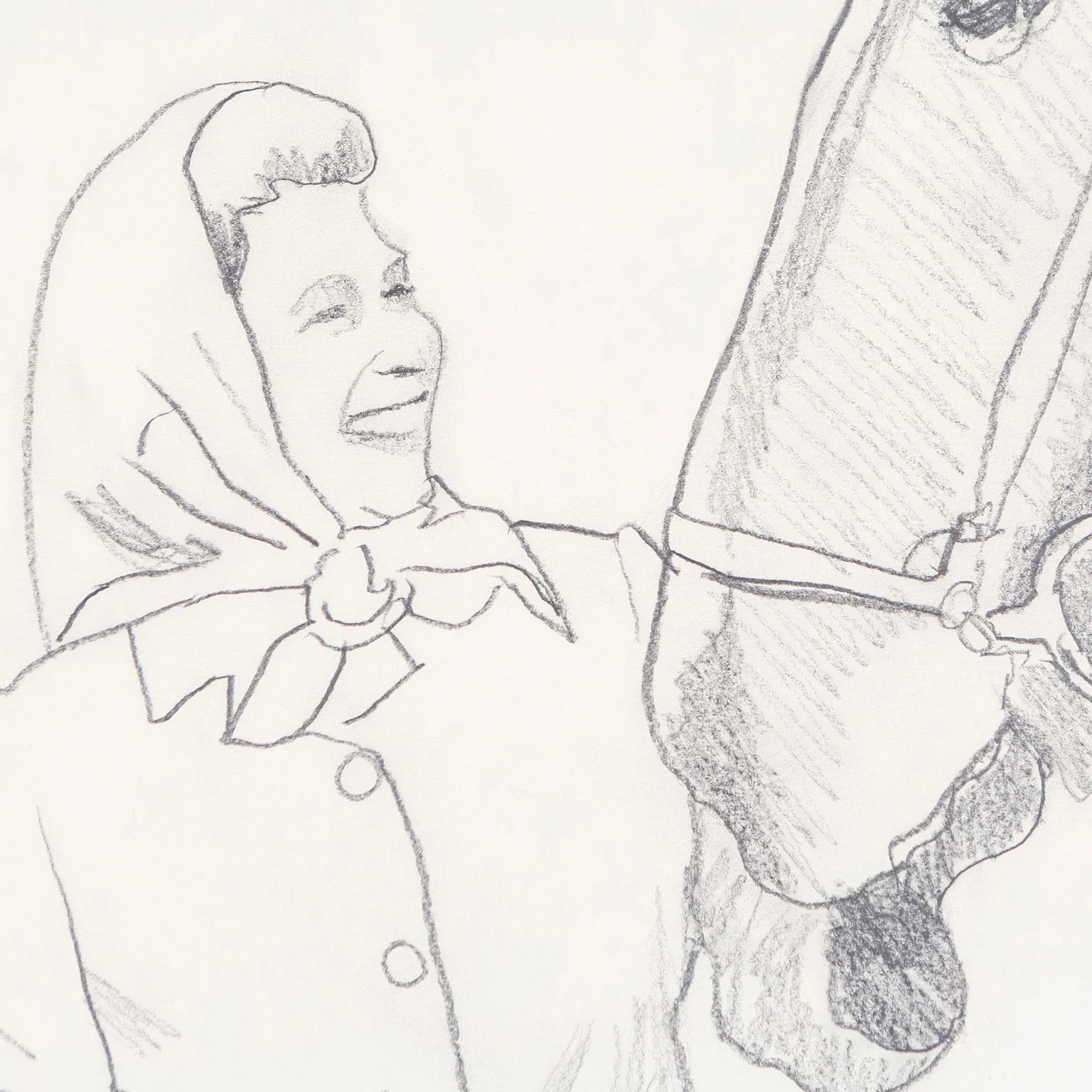 CHARLES PACHTER "QUEEN WITH HORSE" DRAWING, 1976 - Image 5