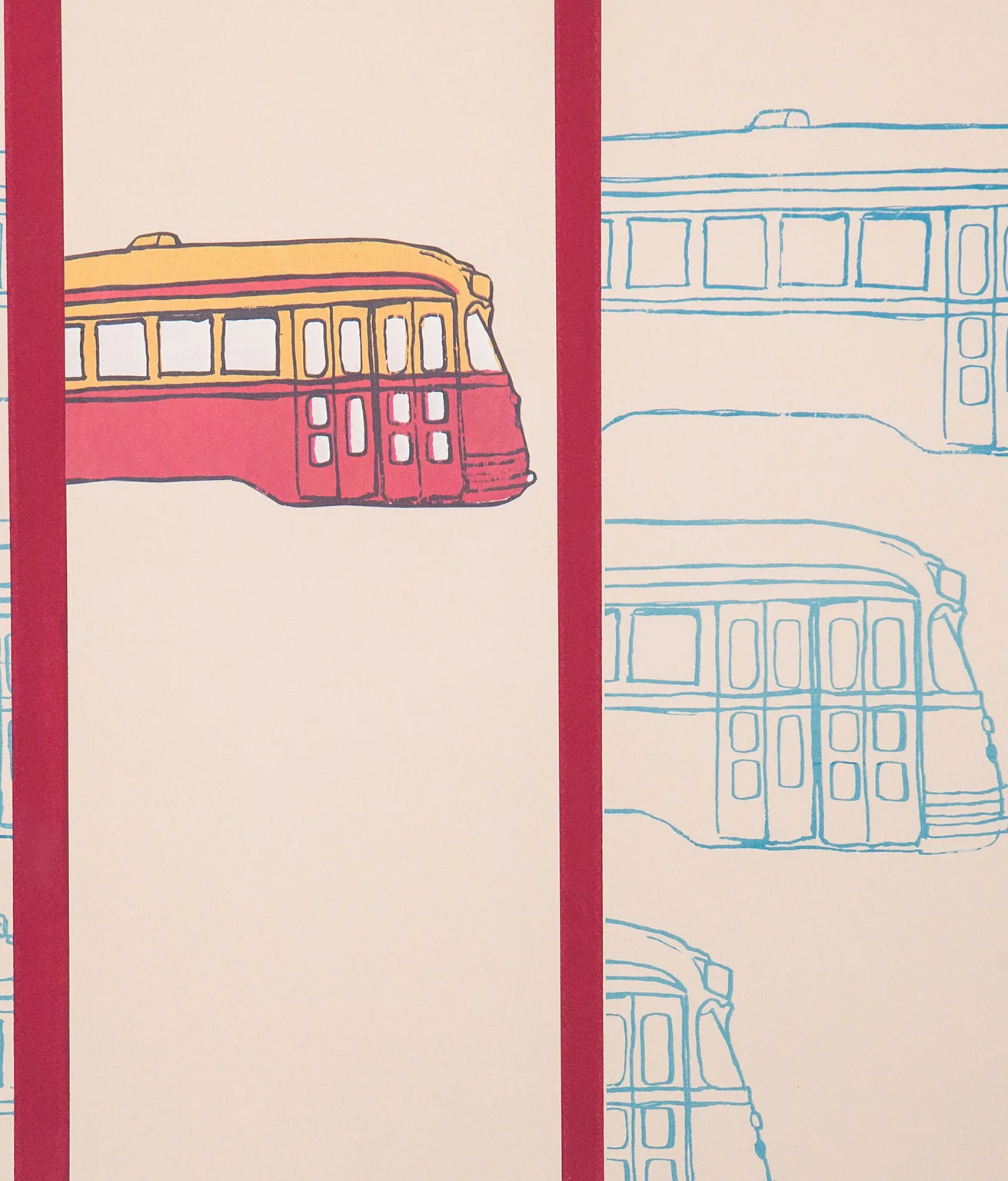 CHARLES PACHTER "STREETCAR SITUATION" 1971