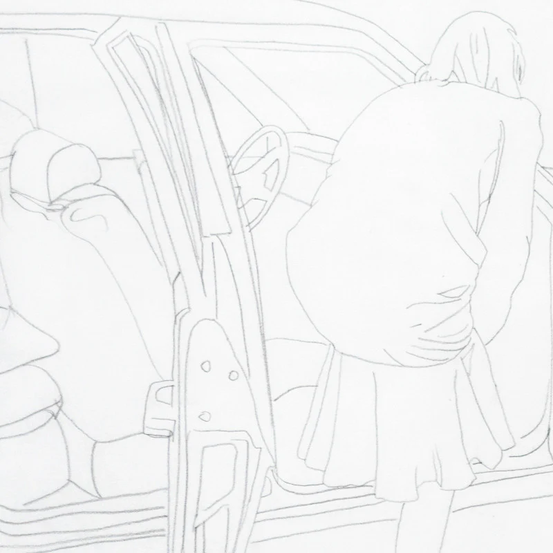 CHARLES PACHTER "CAR DRAWING" CIRCA 1983 - Image 3