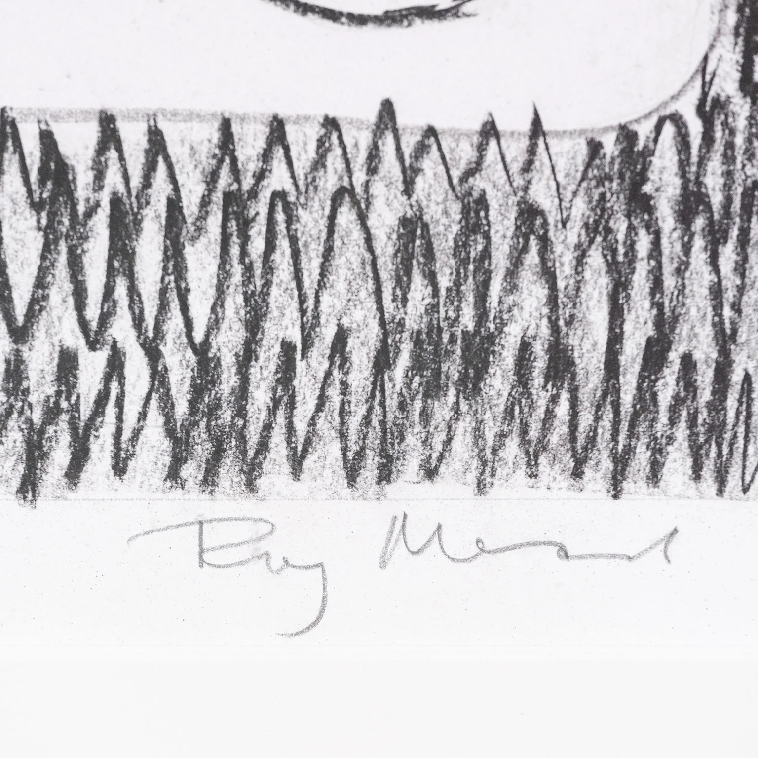 RAY MEAD "UNTITLED" CHARCOAL ON PAPER, c.1980s - Image 3