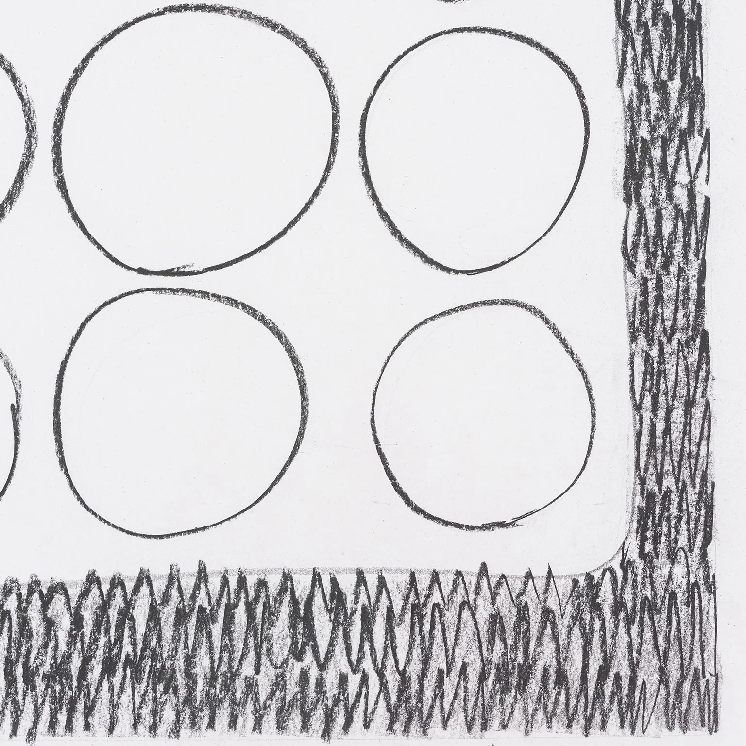 RAY MEAD "UNTITLED" CHARCOAL ON PAPER, c.1980s - Image 7