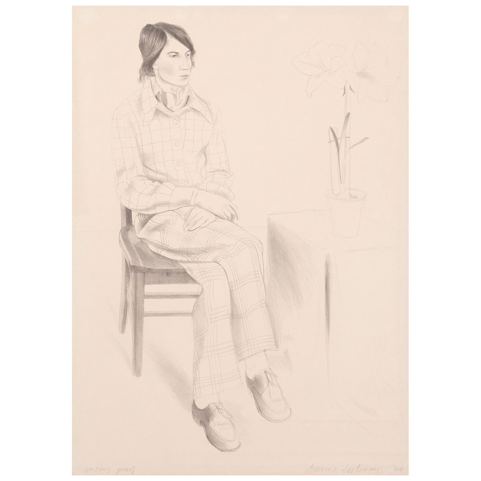 DAVID HOCKNEY "YVES-MARIE HERVÉ" LITHOGRAPH, 1974 - Image 13