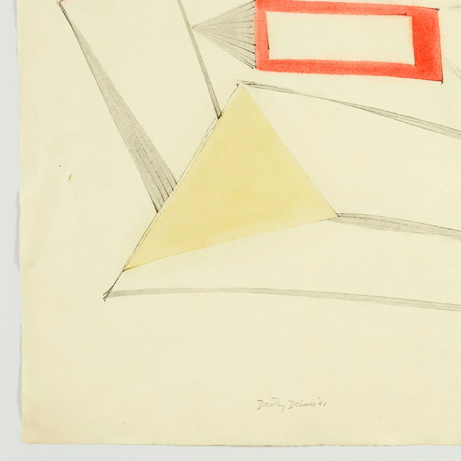DOROTHY DEHNER “BREEZE (FIRE ISLAND)” INK AND WATERCOLOR, 1951 - Image 4