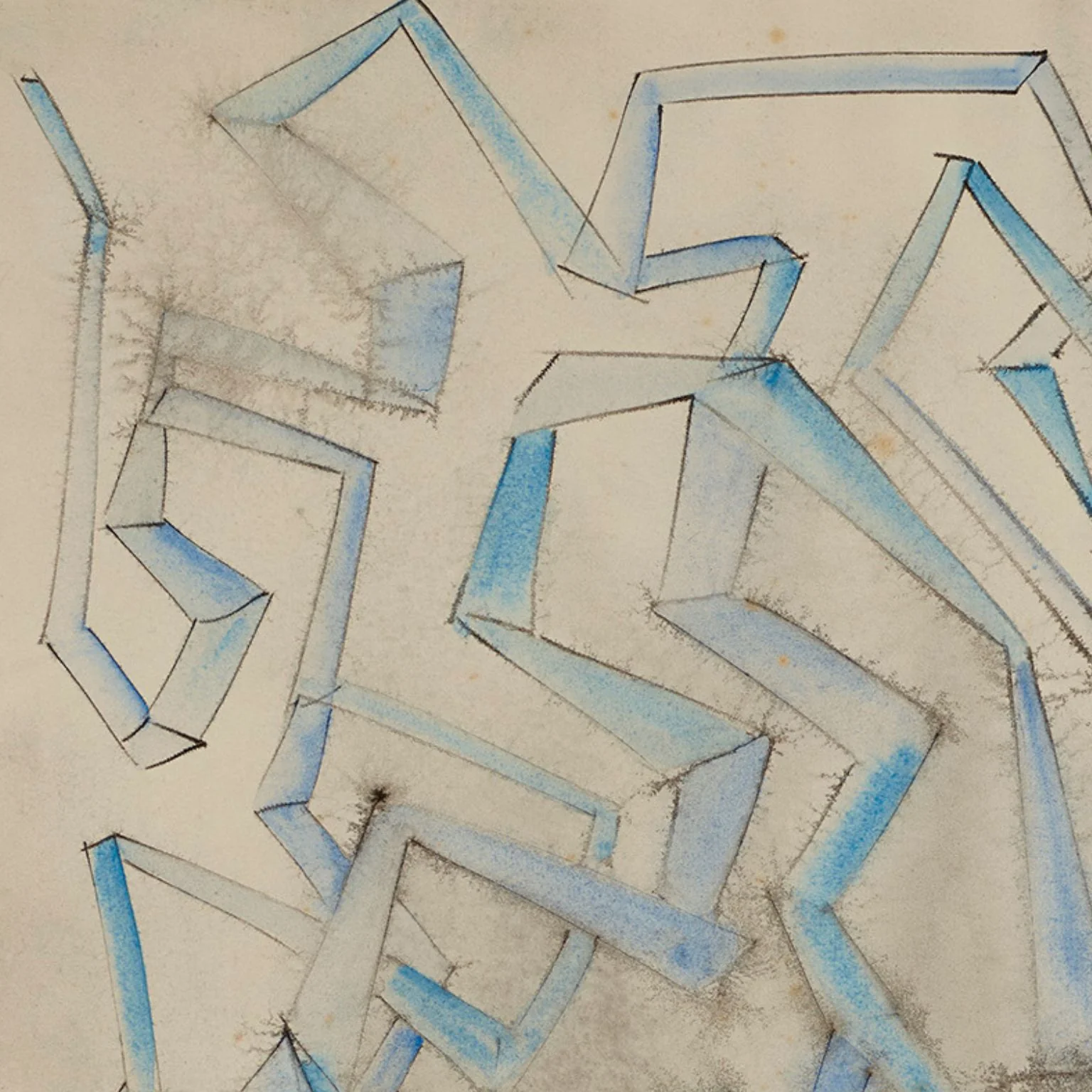 DOROTHY DEHNER “BLUE MOTION” INK AND WATERCOLOR, 1951 - Image 5