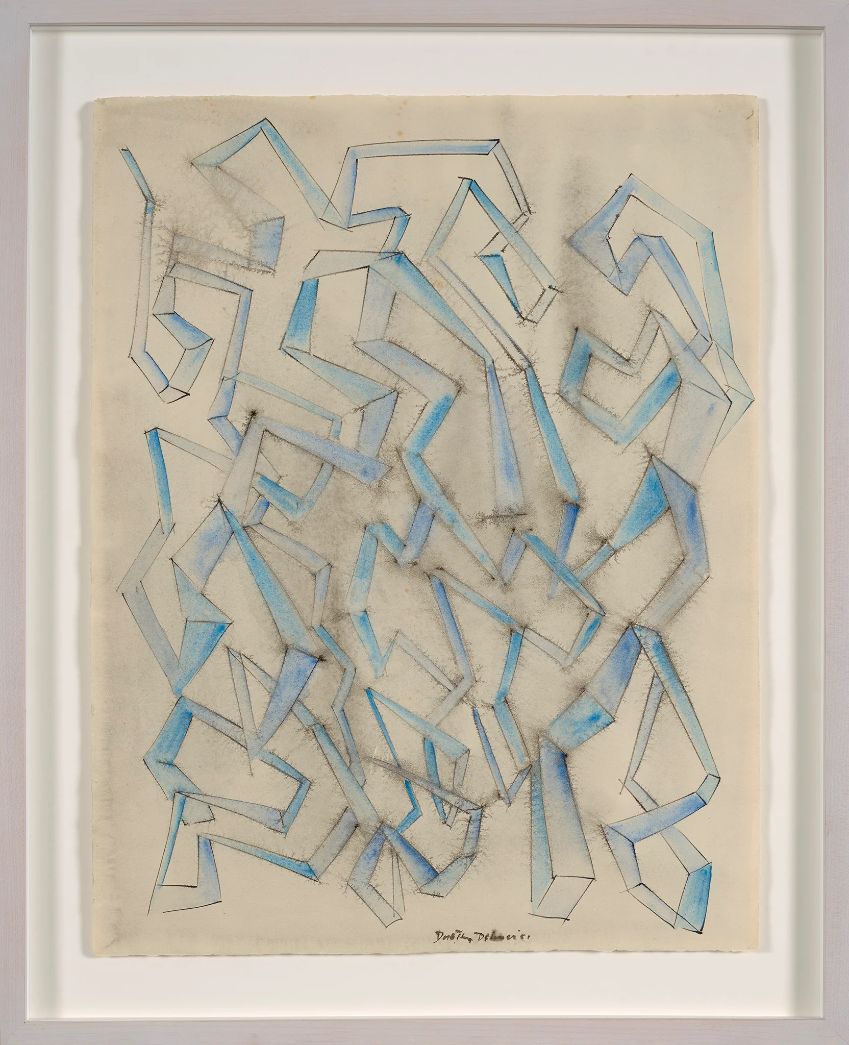 DOROTHY DEHNER “BLUE MOTION” INK AND WATERCOLOR, 1951 - Image 7